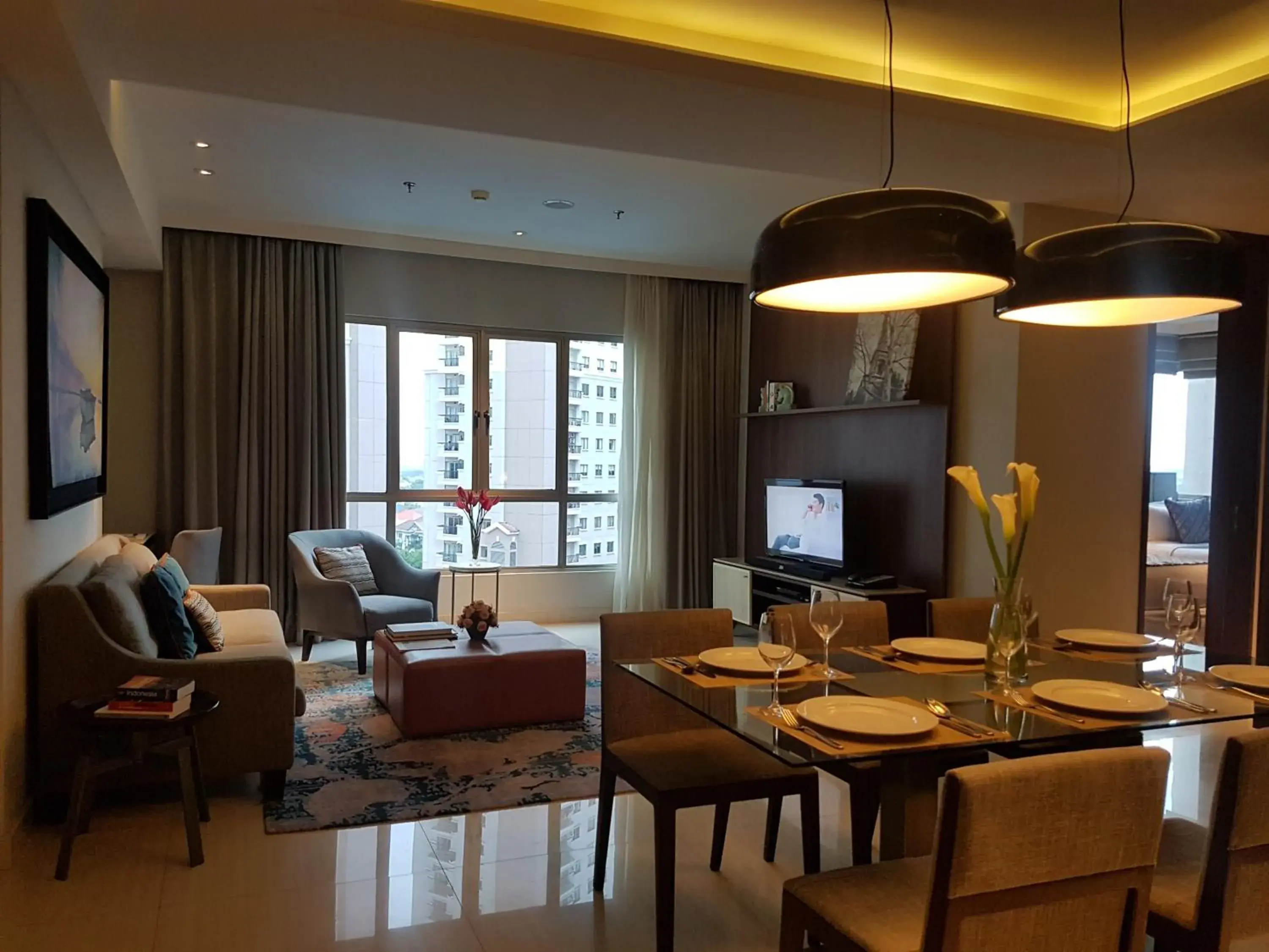 Living room, Seating Area in Ascott Waterplace Surabaya