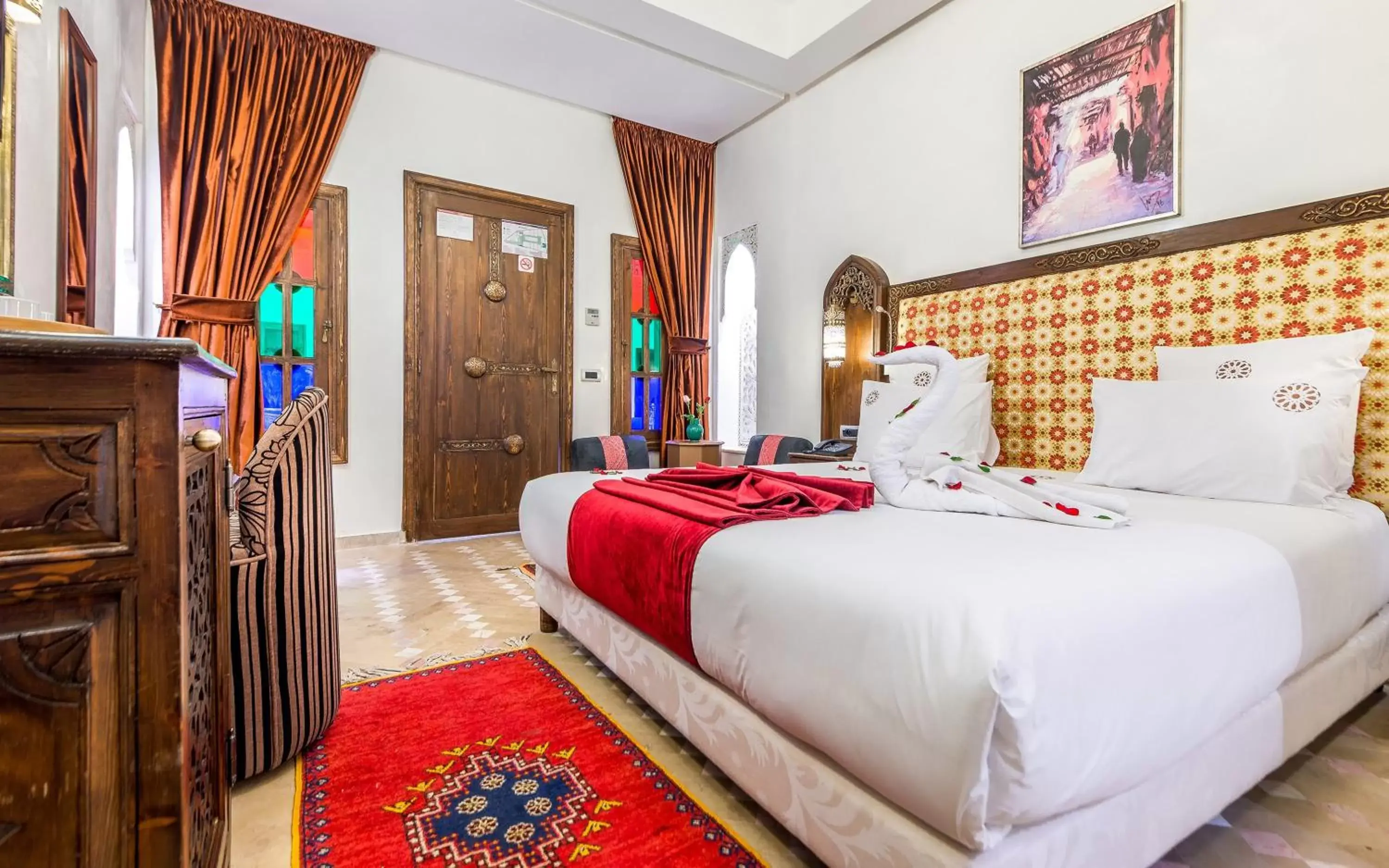Bedroom, Bed in Hotel & Ryad Art Place Marrakech