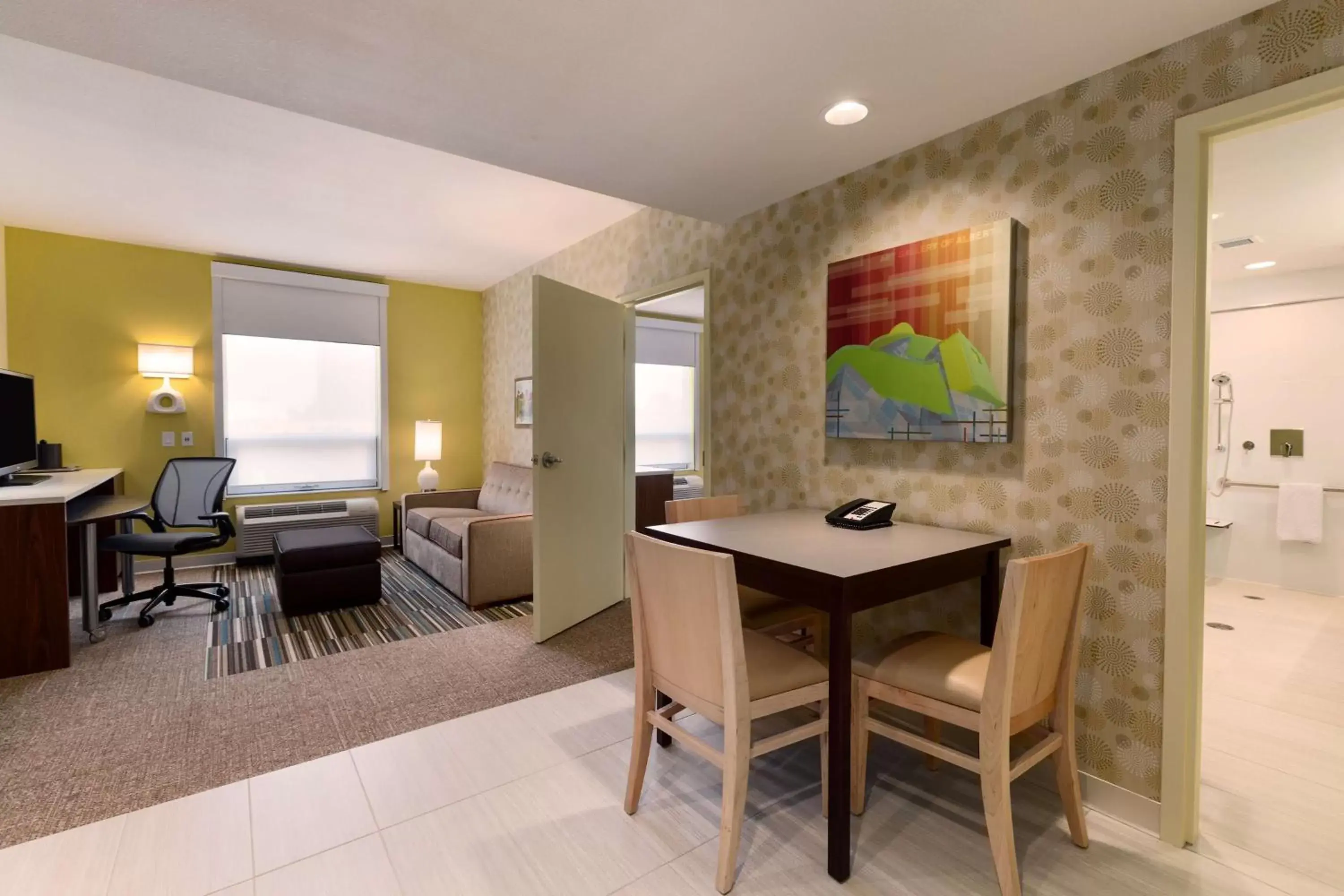 Bedroom, Dining Area in Home2 Suites by Hilton West Edmonton