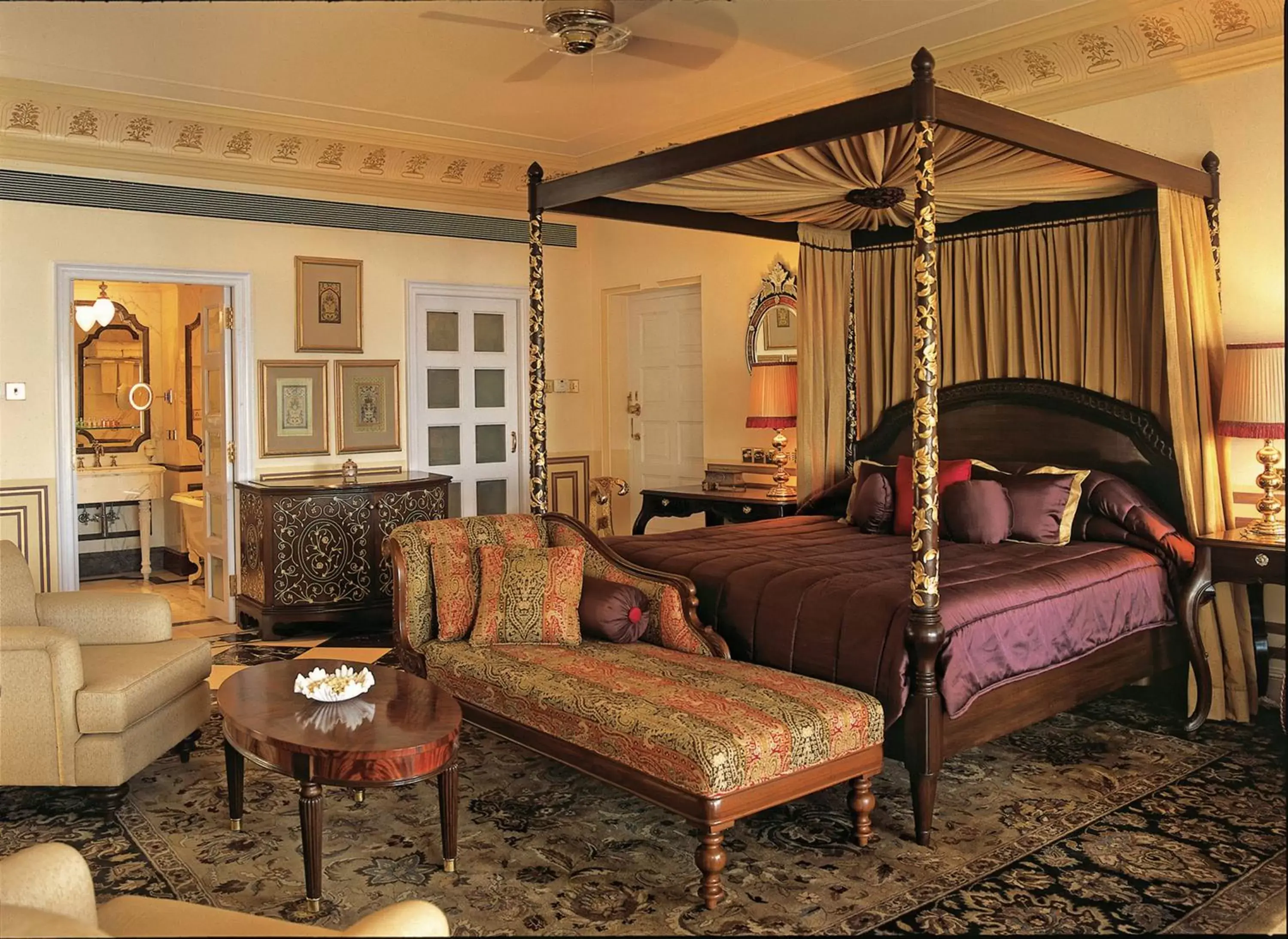 Bed, Seating Area in Taj Lake Palace Udaipur