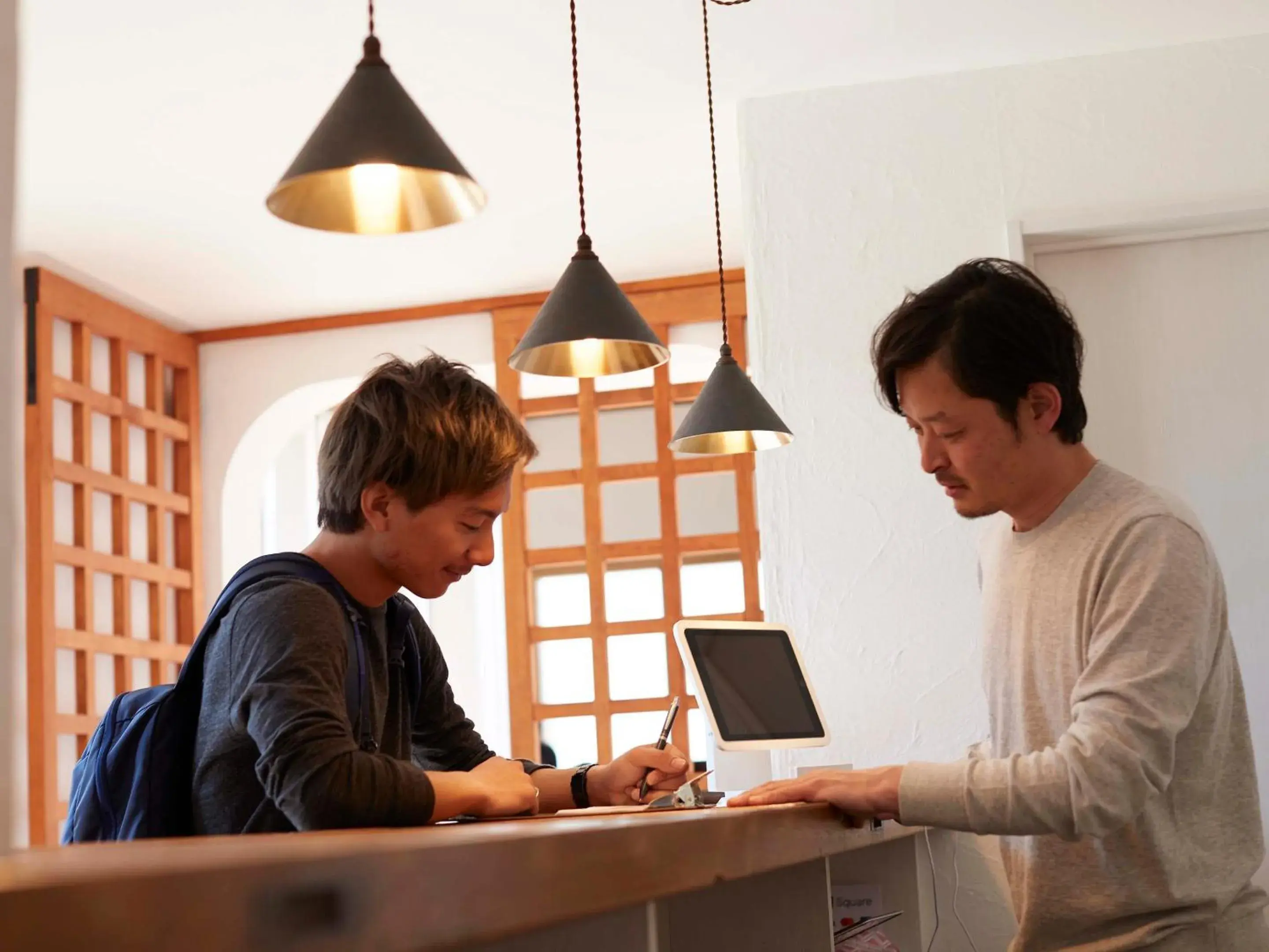 Lobby or reception in haku hostel