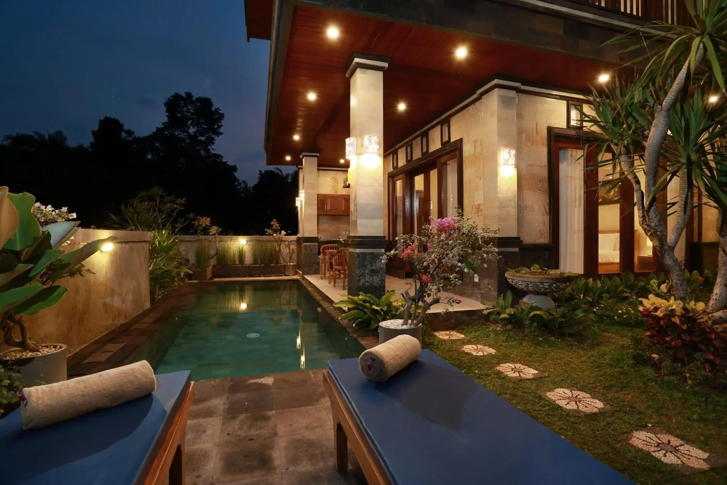 Night, Swimming Pool in Dewi Sri Private Villa