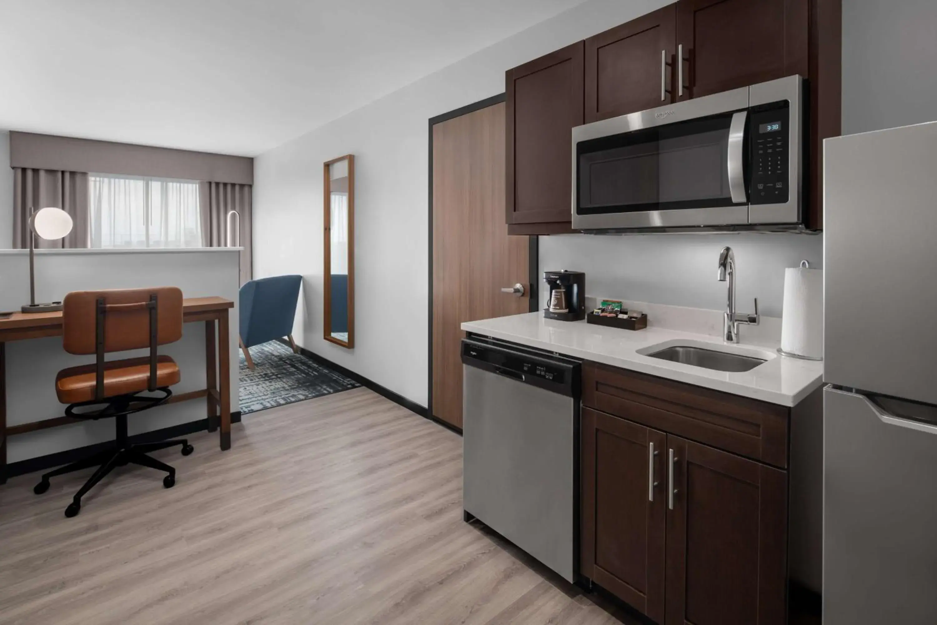 Bedroom, Kitchen/Kitchenette in Homewood Suites By Hilton Charlotte Uptown First Ward