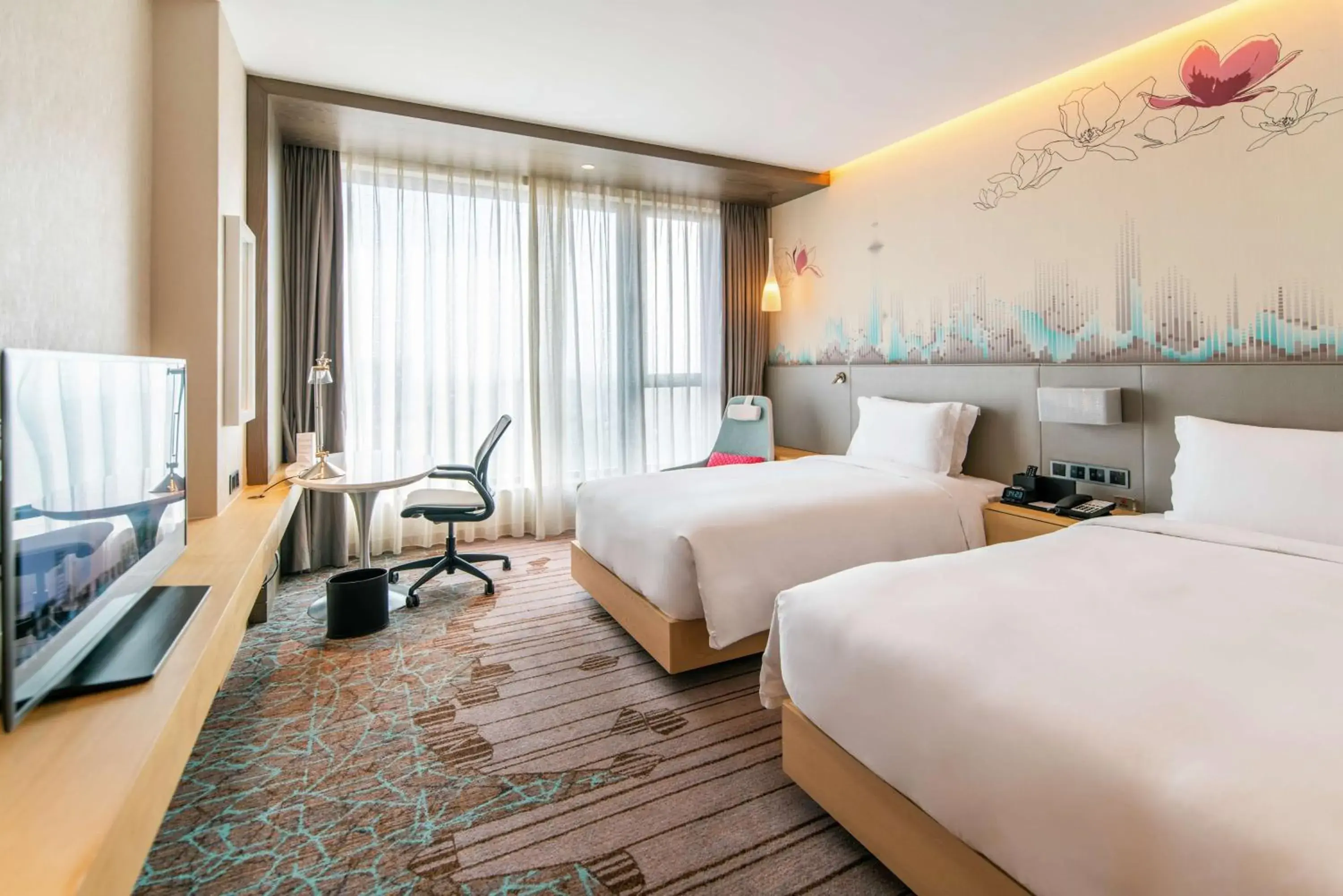 Bedroom, Bed in Hilton Garden Inn Shanghai Hongqiao NECC Bedroom, Bed in Hilton Garden Inn Shanghai Hongqiao NECC
