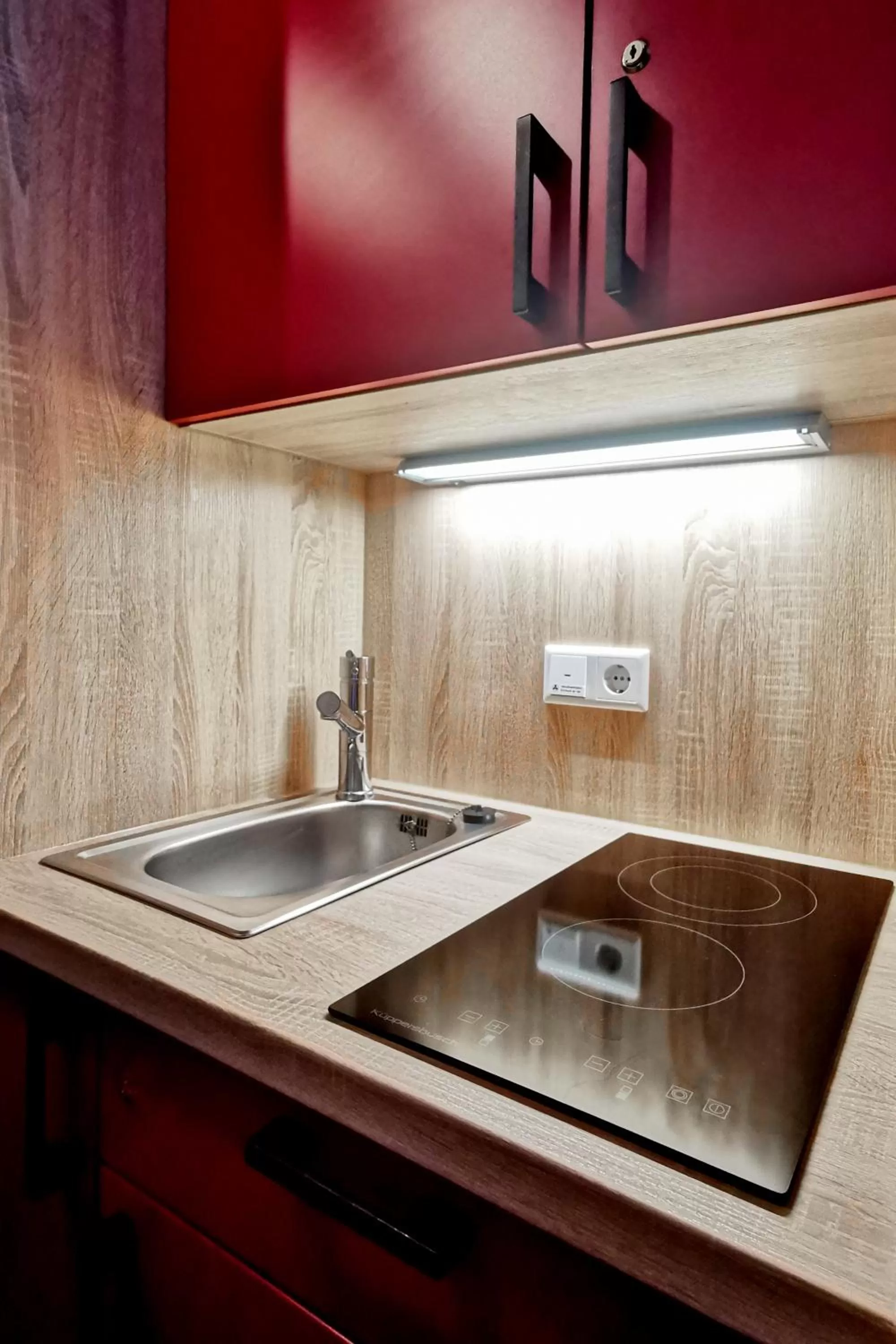 Kitchen or kitchenette in Plaza Hotel & Living Frankfurt