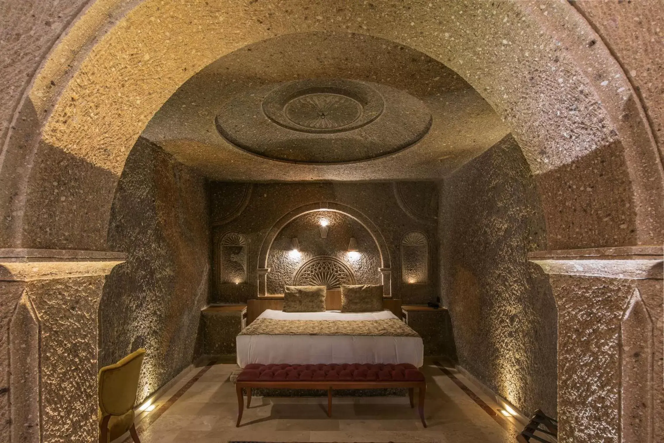 Bed in Lunar Cappadocia Hotel