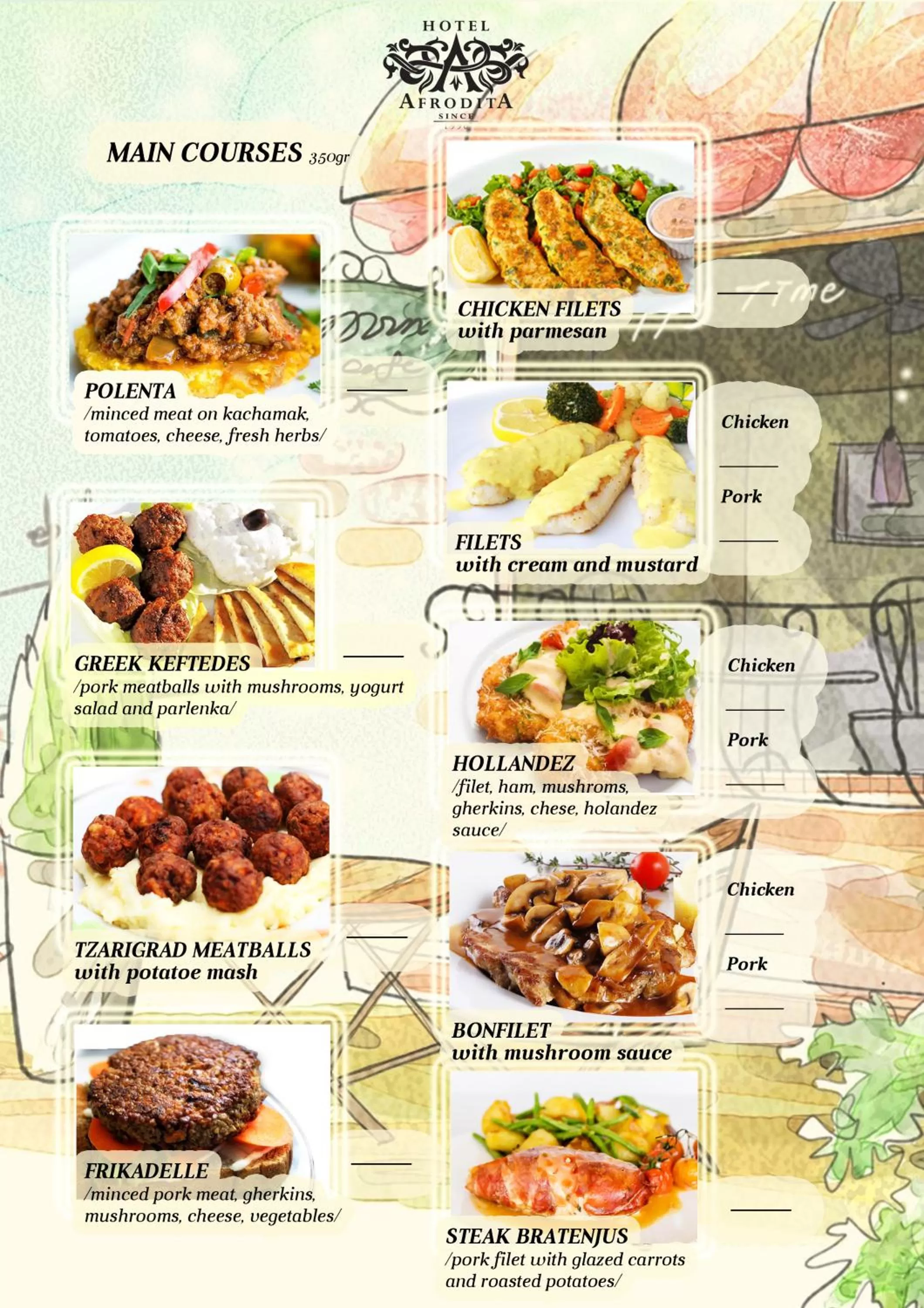 Breakfast in Hotel Afrodita Dimitrovgrad BG