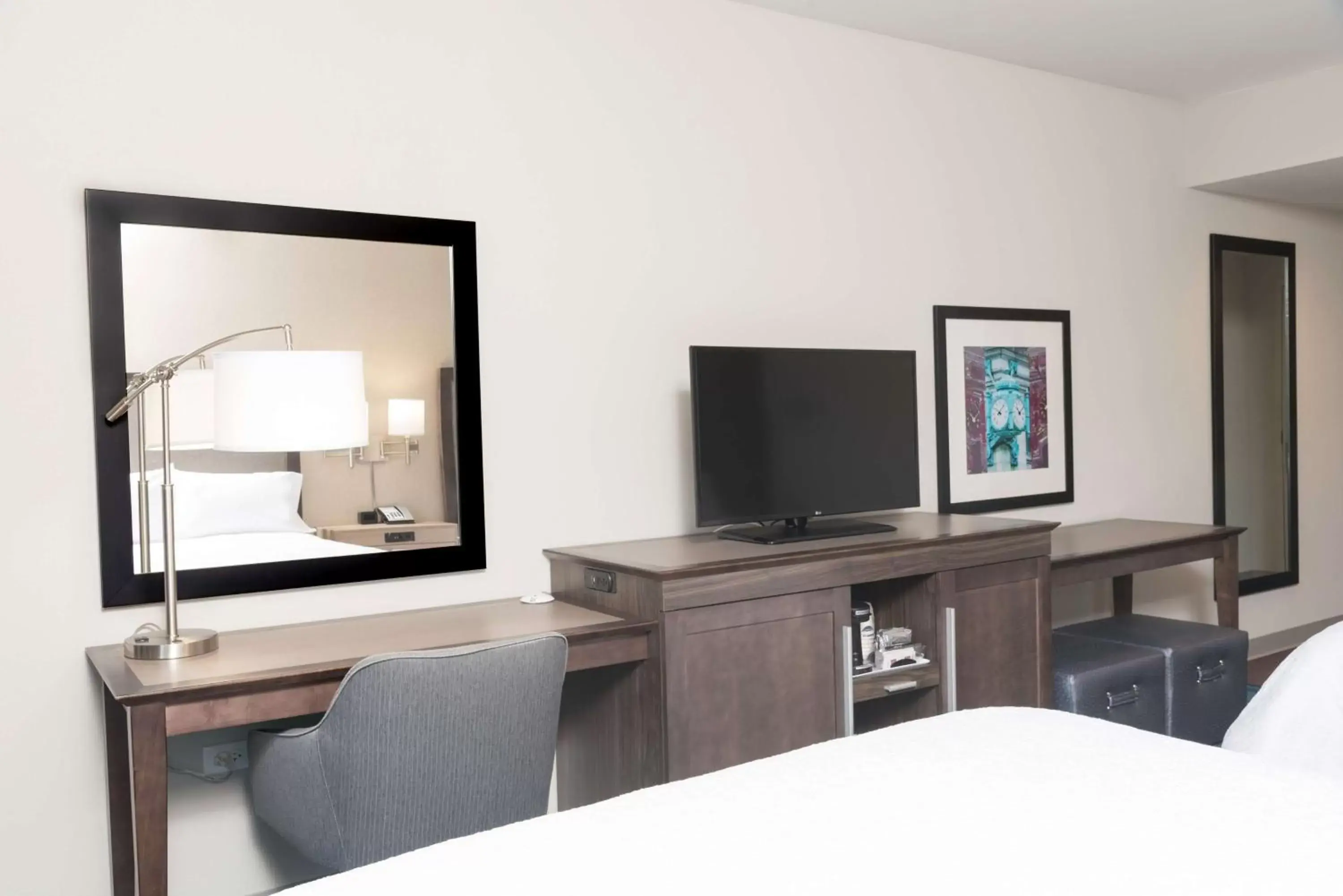 Bedroom, TV/Entertainment Center in Hampton Inn & Suites by Hilton Chicago Schaumburg IL