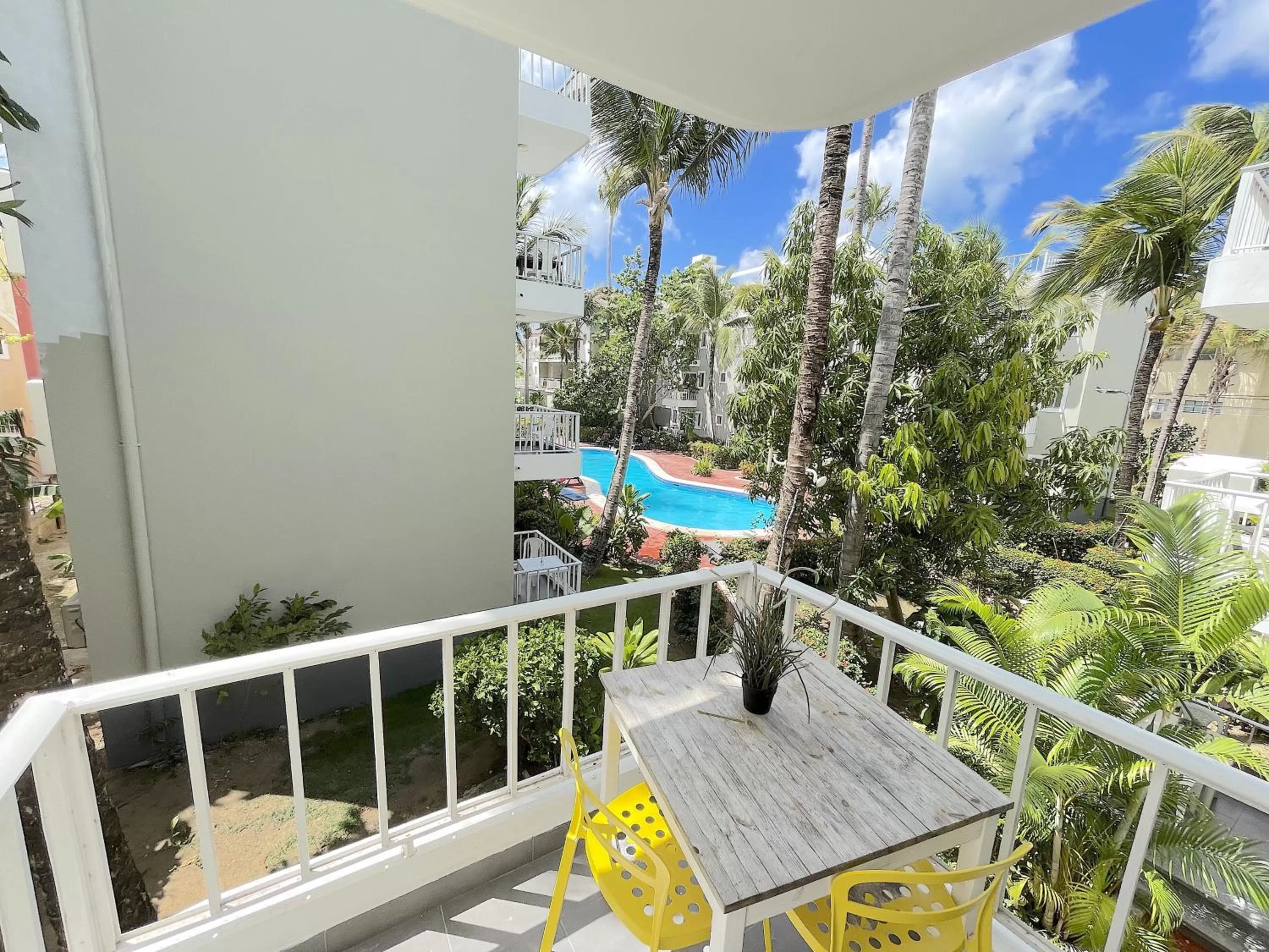 Patio, Pool View in Sol Caribe del MAR BEACH STUDIOS WiFi HOTEL Los Corales Bavaro La Altagracia BEACH CLUB & SPA