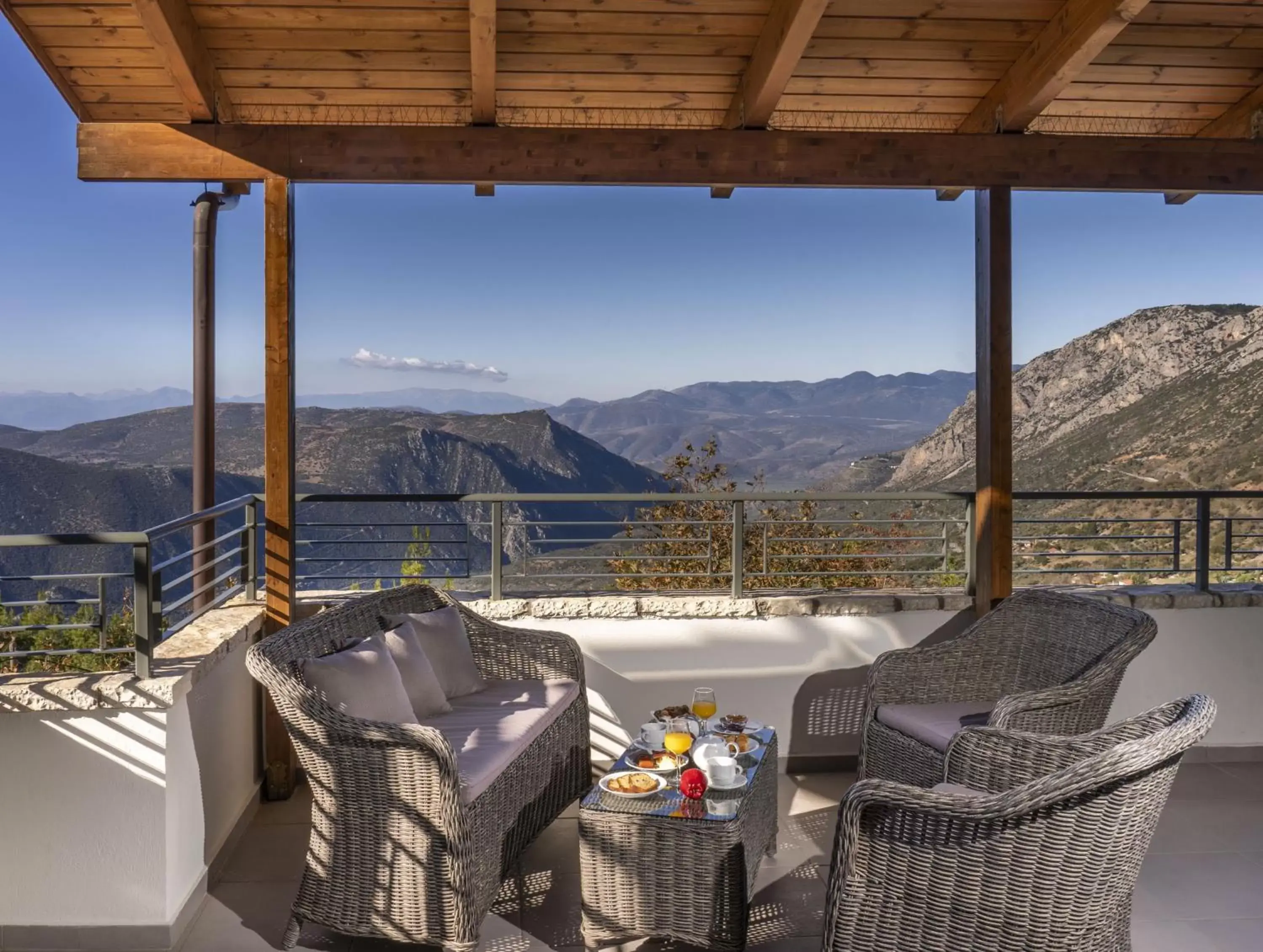 Balcony/Terrace, Mountain View in Domotel Anemolia Mountain Resort
