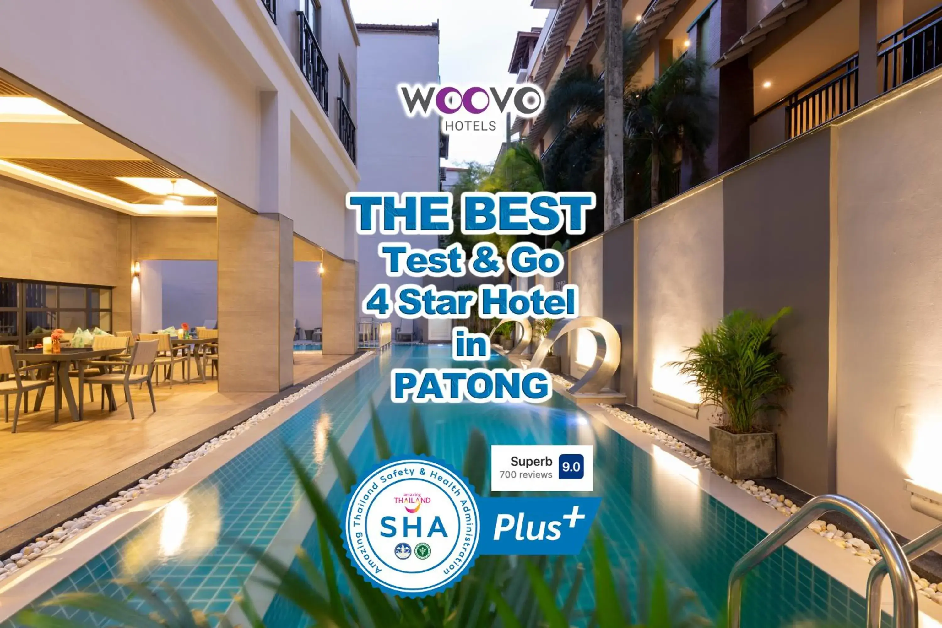 Swimming pool, Property Logo/Sign in Woovo Phuket Patong - SHA Extra Plus