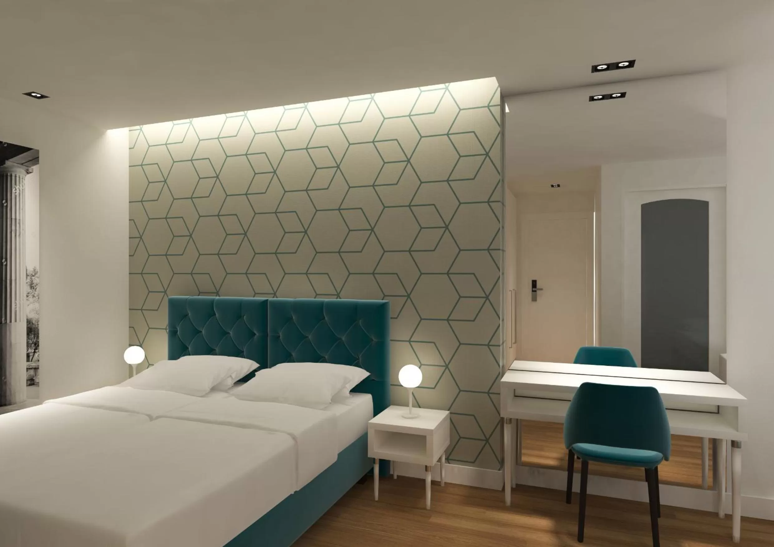 Bed in Athenian Montaza Hotel