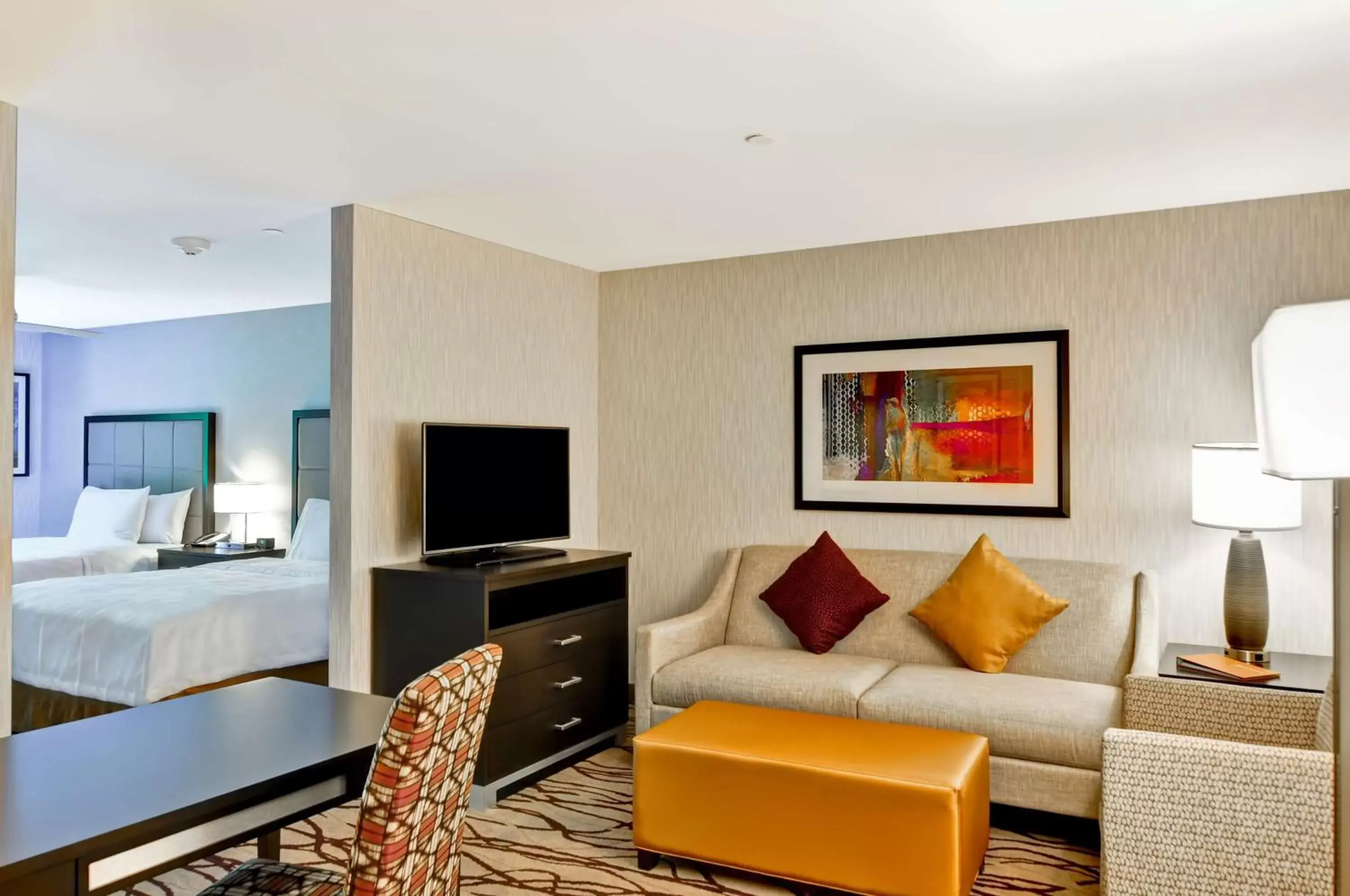 Living room, Seating Area in Homewood Suites by Hilton Boston Cambridge-Arlington, MA