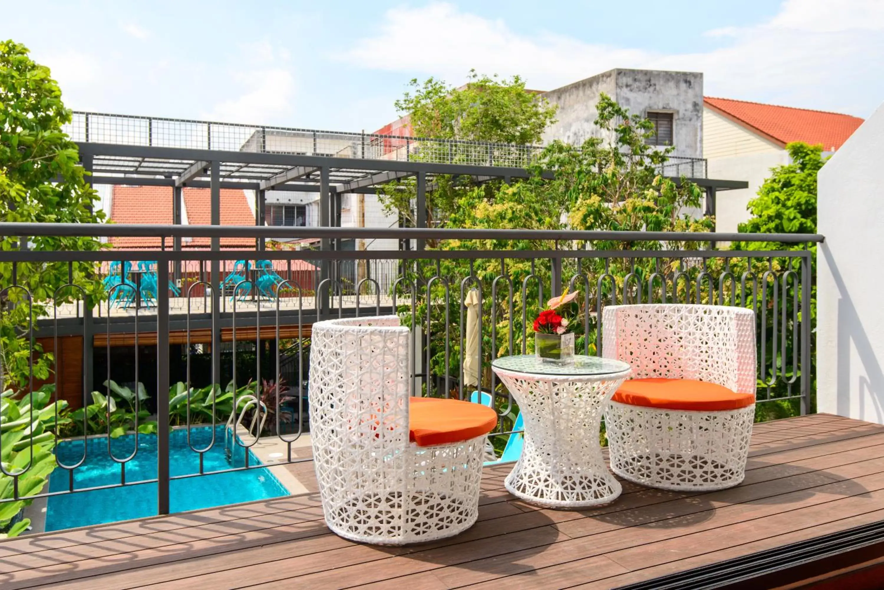 Balcony/Terrace, Pool View in SAVV HOTEL