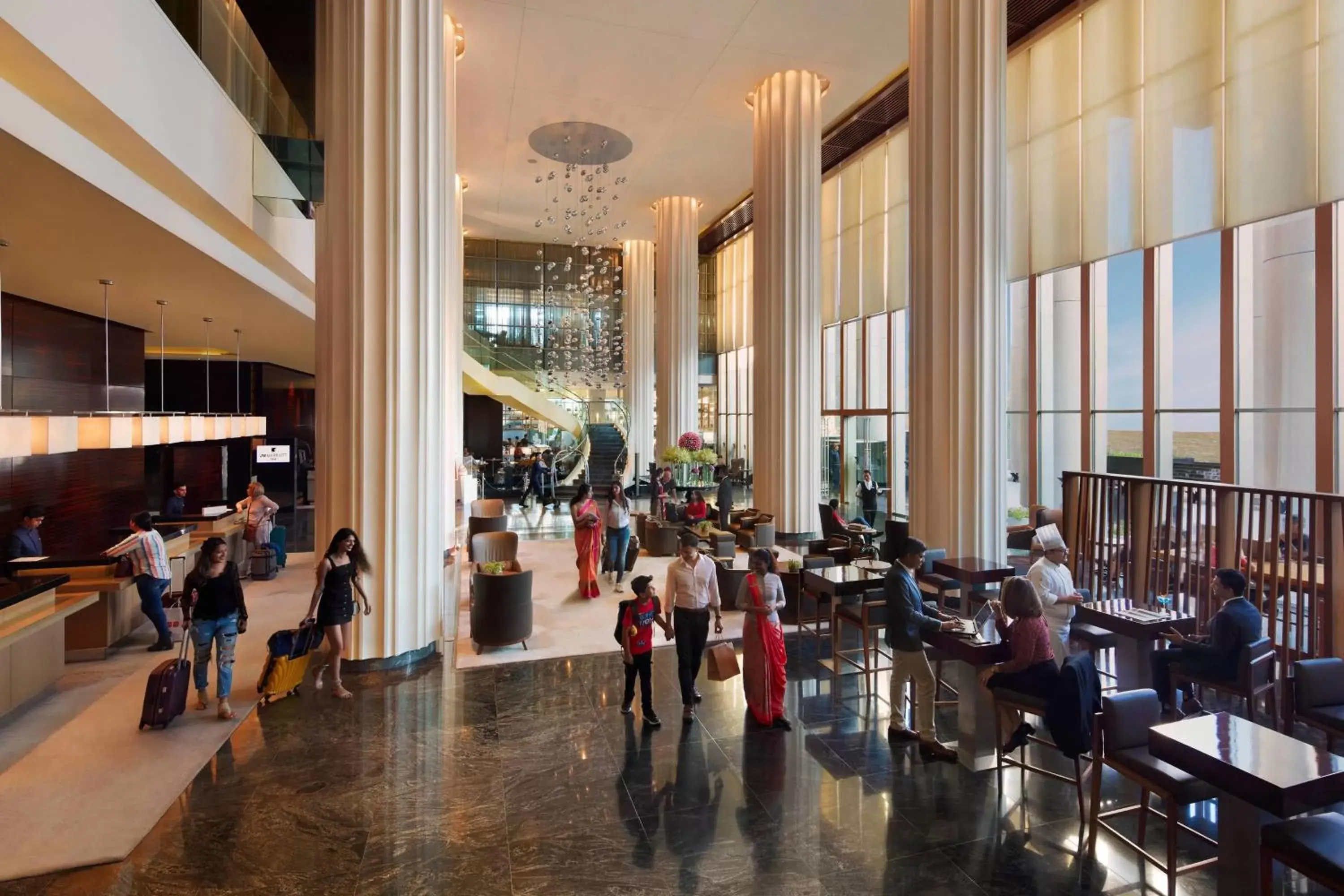 Lobby or reception, Restaurant/Places to Eat in JW Marriott Pune