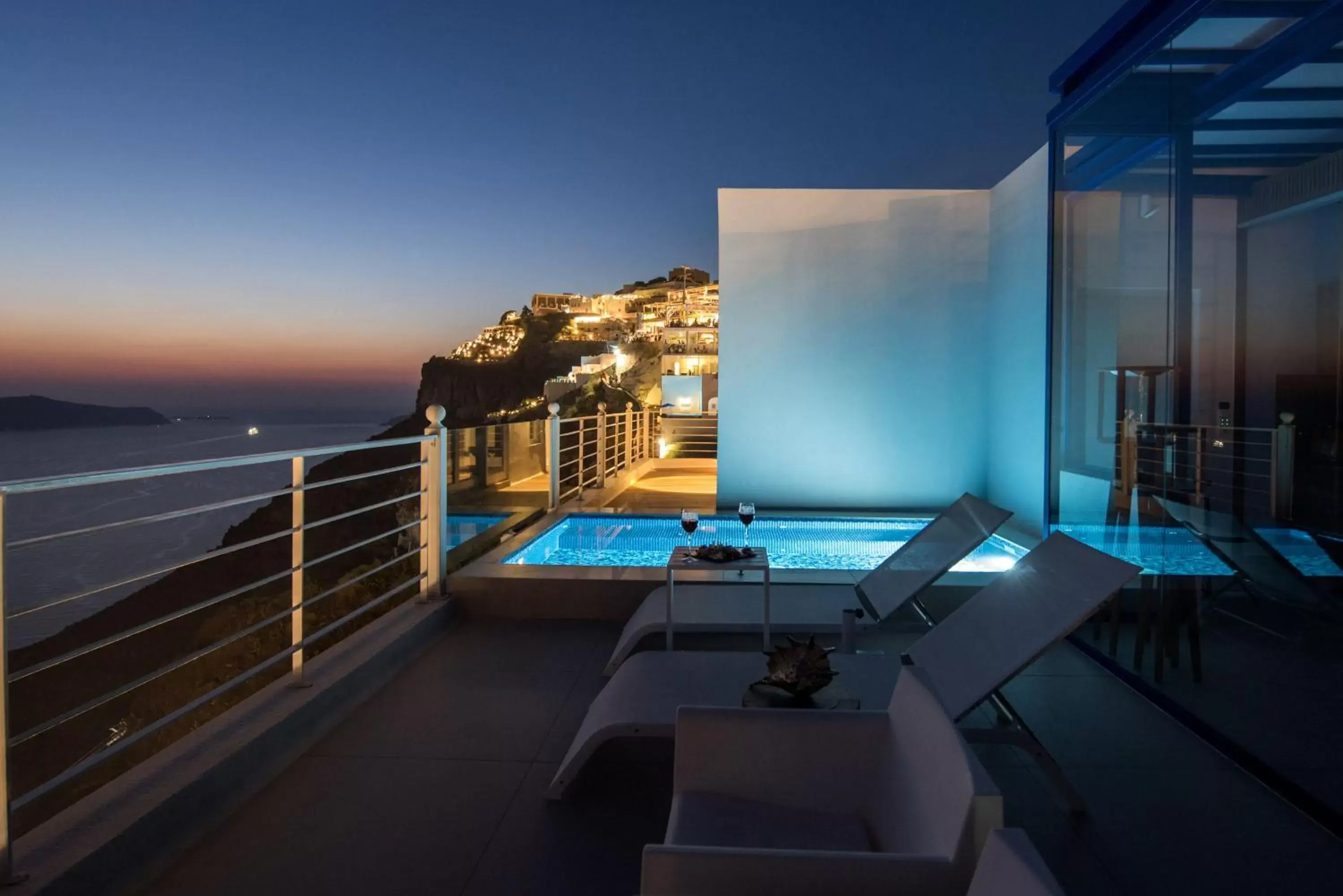 Balcony/Terrace, Swimming Pool in Nefeles Luxury Suites