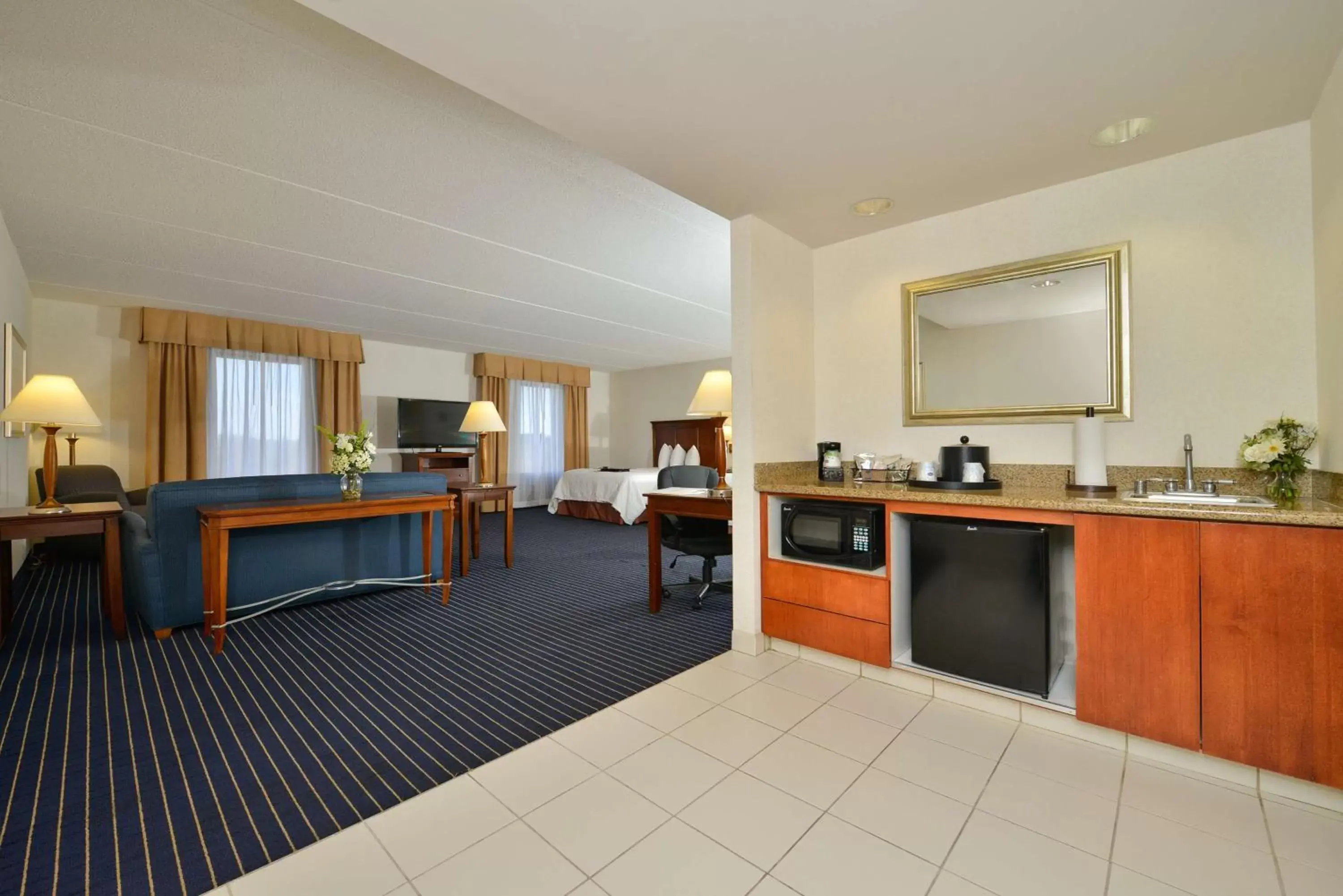 Bedroom, Kitchen/Kitchenette in Hampton Inn Farmville