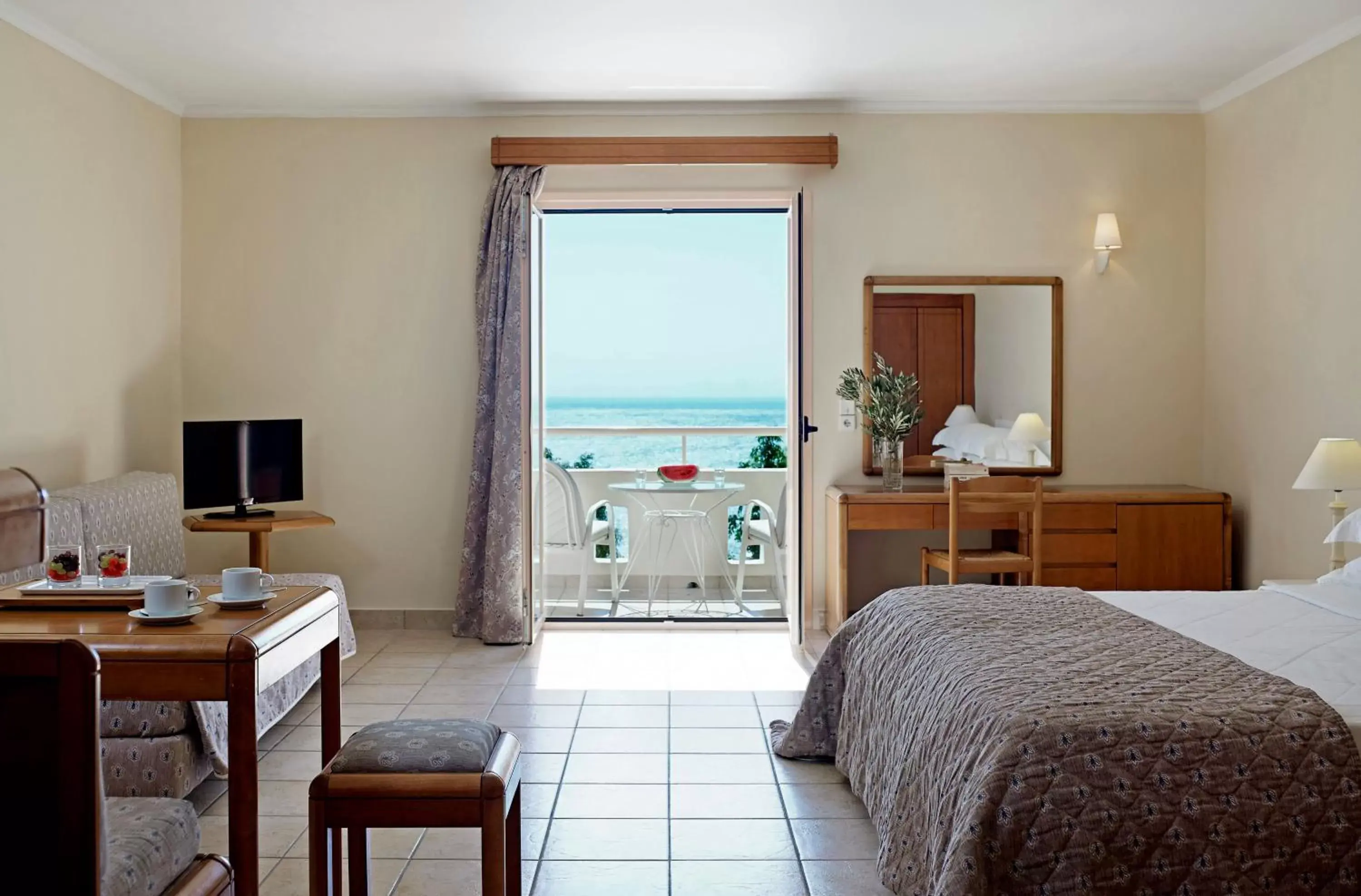 Twin Room with Sea View in Mitsis Family Village Beach Hotel