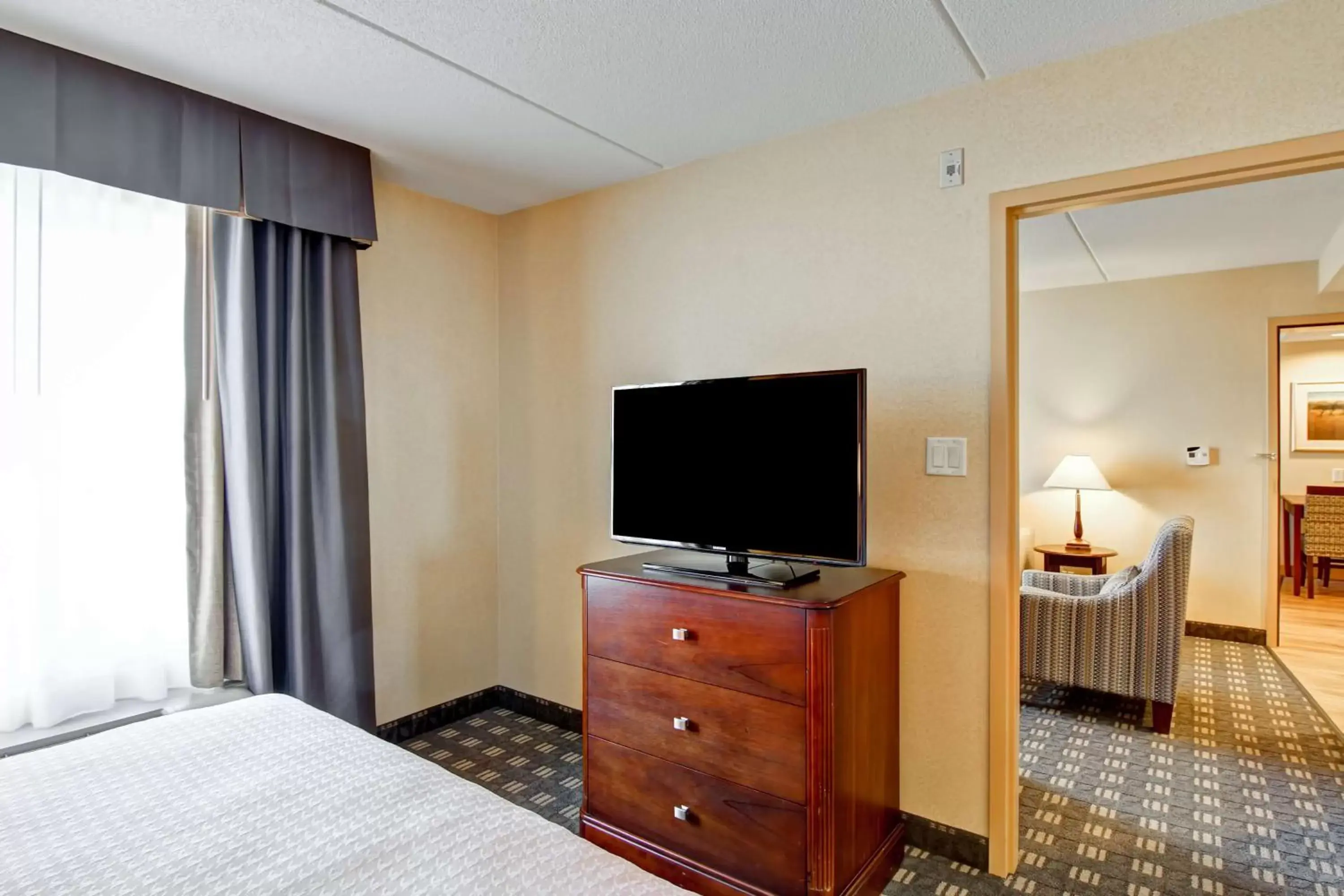 View (from property/room), TV/Entertainment Center in Homewood Suites by Hilton Toronto-Mississauga