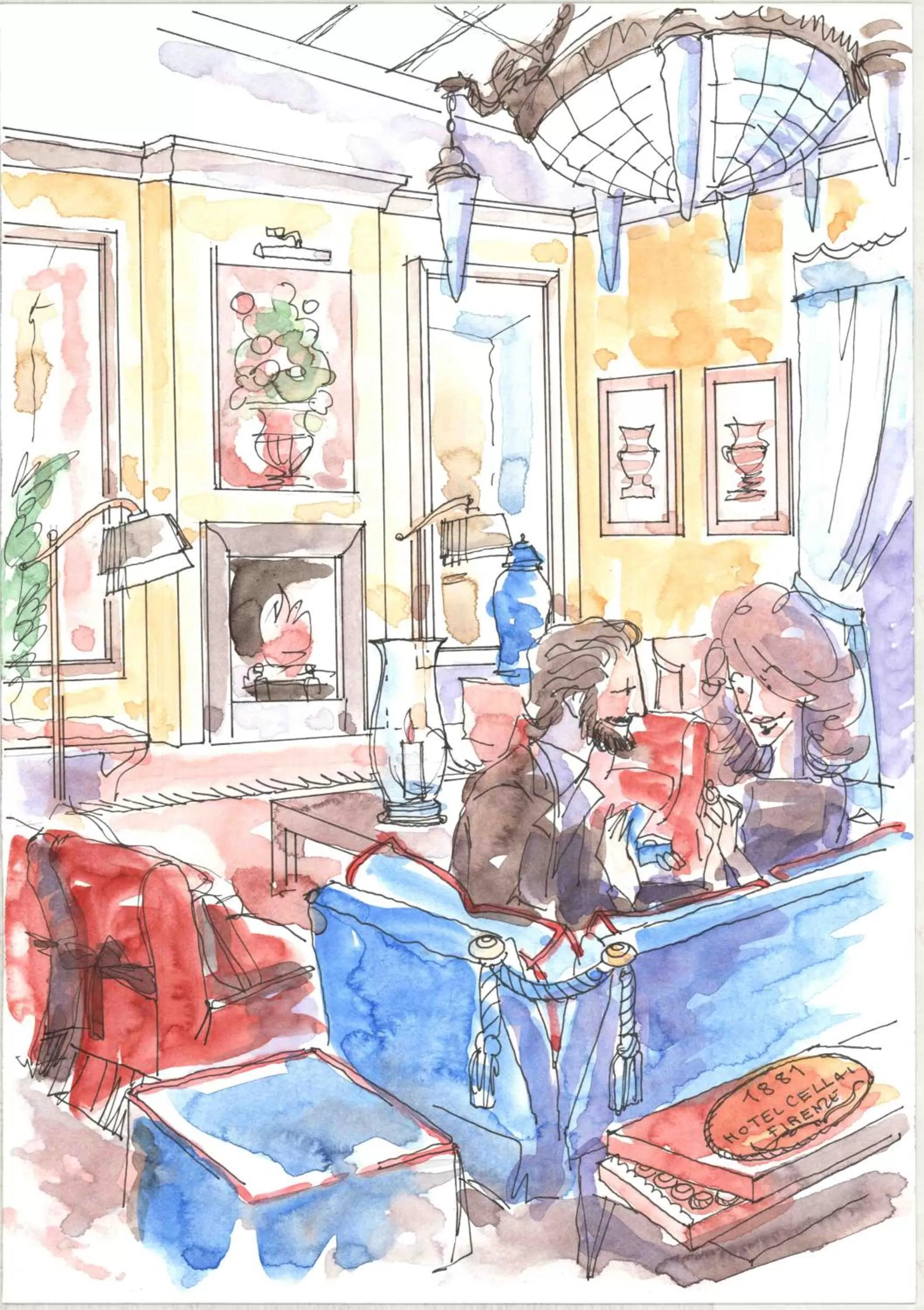 Library in Cellai Hotel Florence