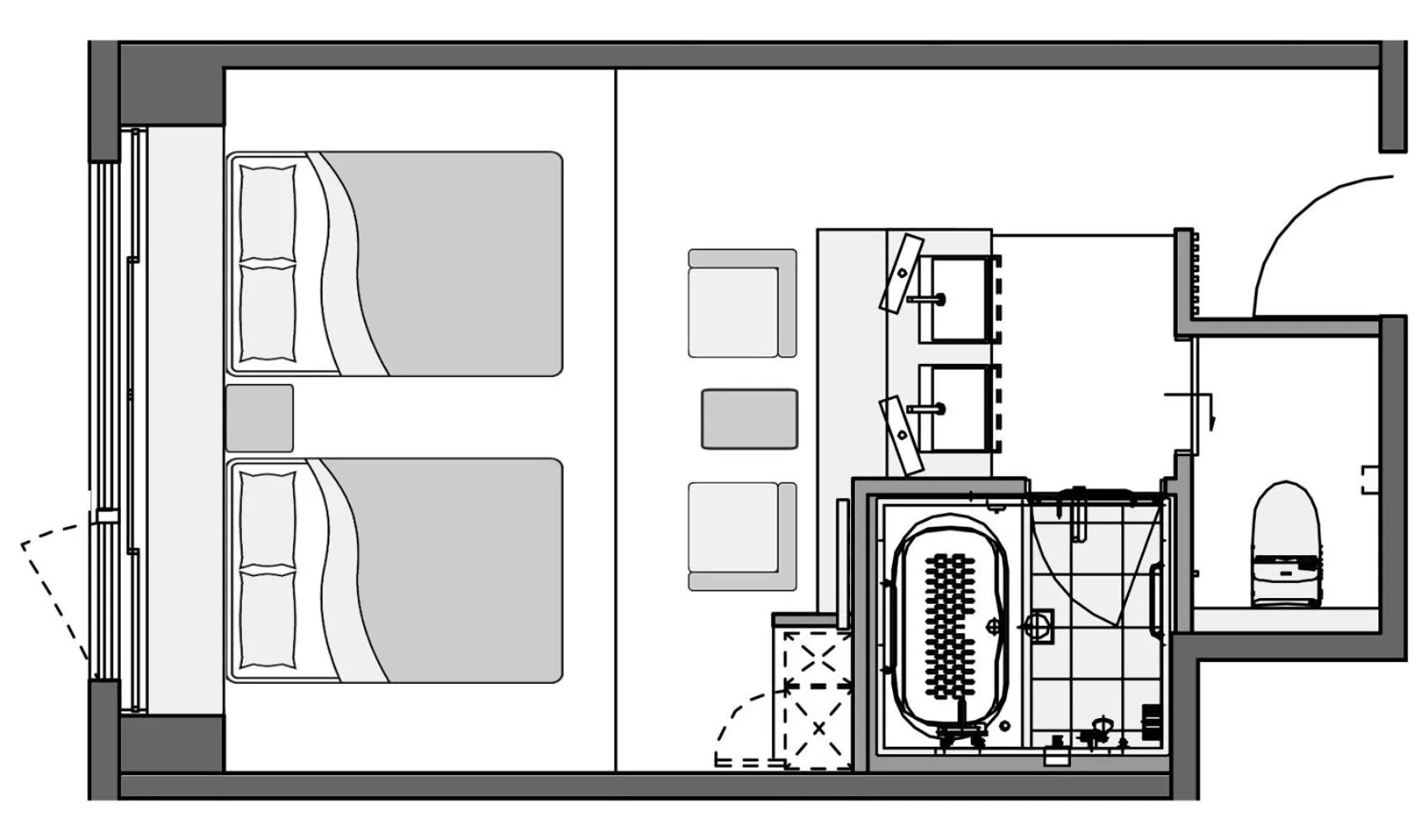 Floor plan in KAYA Kyoto Nijo Castle, BW Signature Collection by Best Western