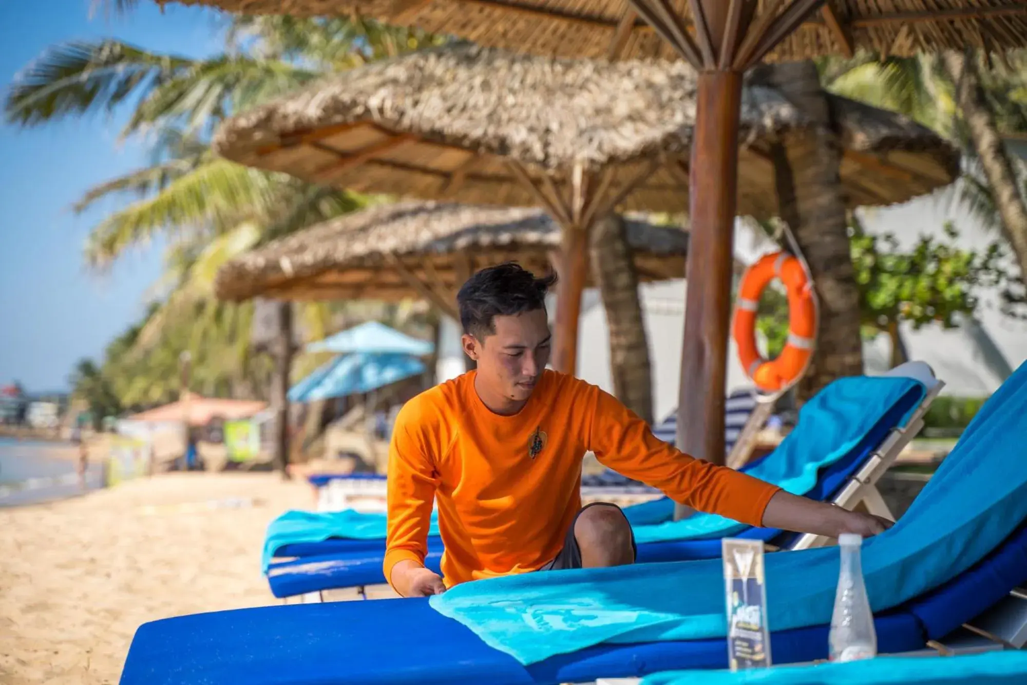 Staff, Children in L'Azure Resort and Spa