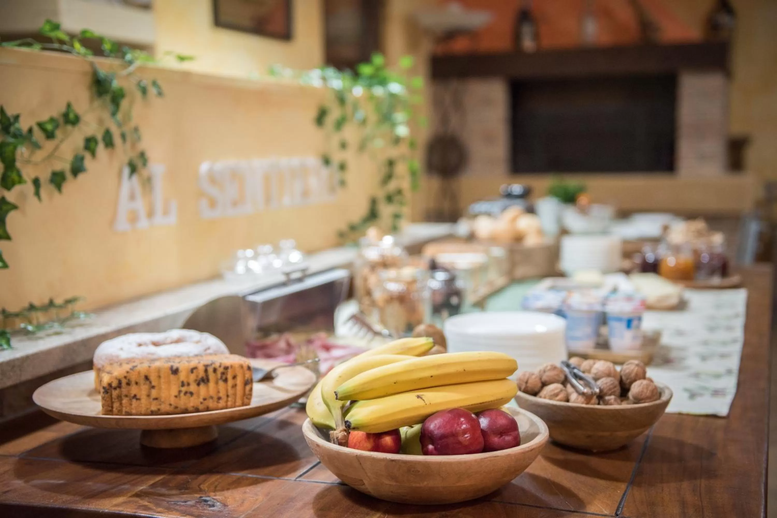 Food and drinks in B&B Al Sentiero