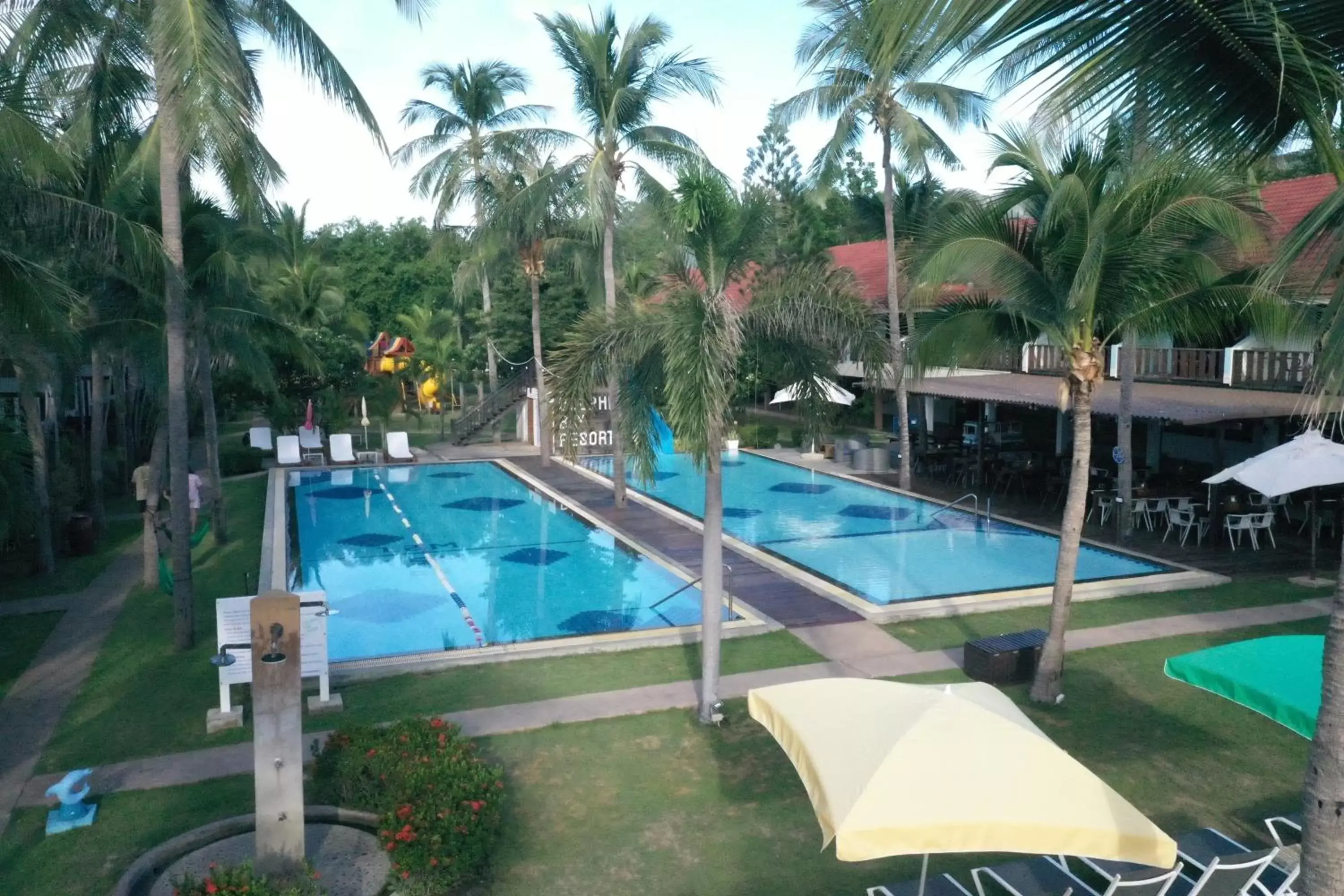 Swimming pool, Pool View in Dolphin Bay Beach Resort