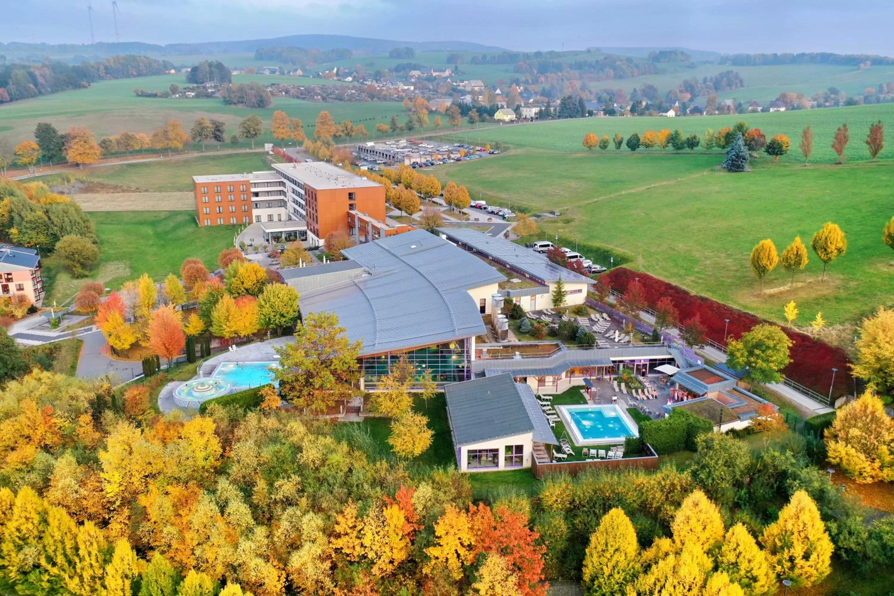 Bird's eye view in Santé Royale Hotel- & Gesundheitsresort Warmbad Wolkenstein
