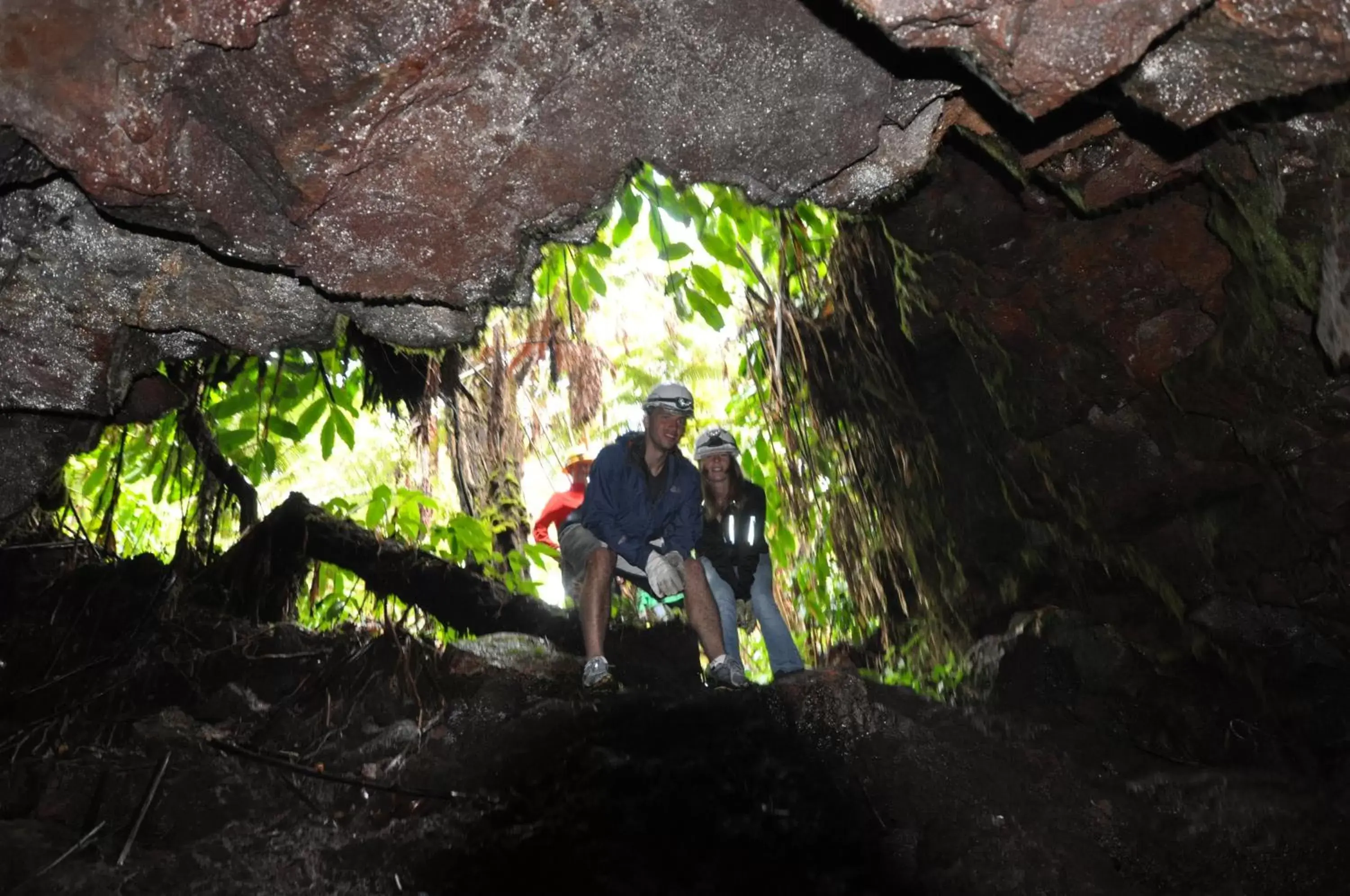 People in Aloha Crater Lodge