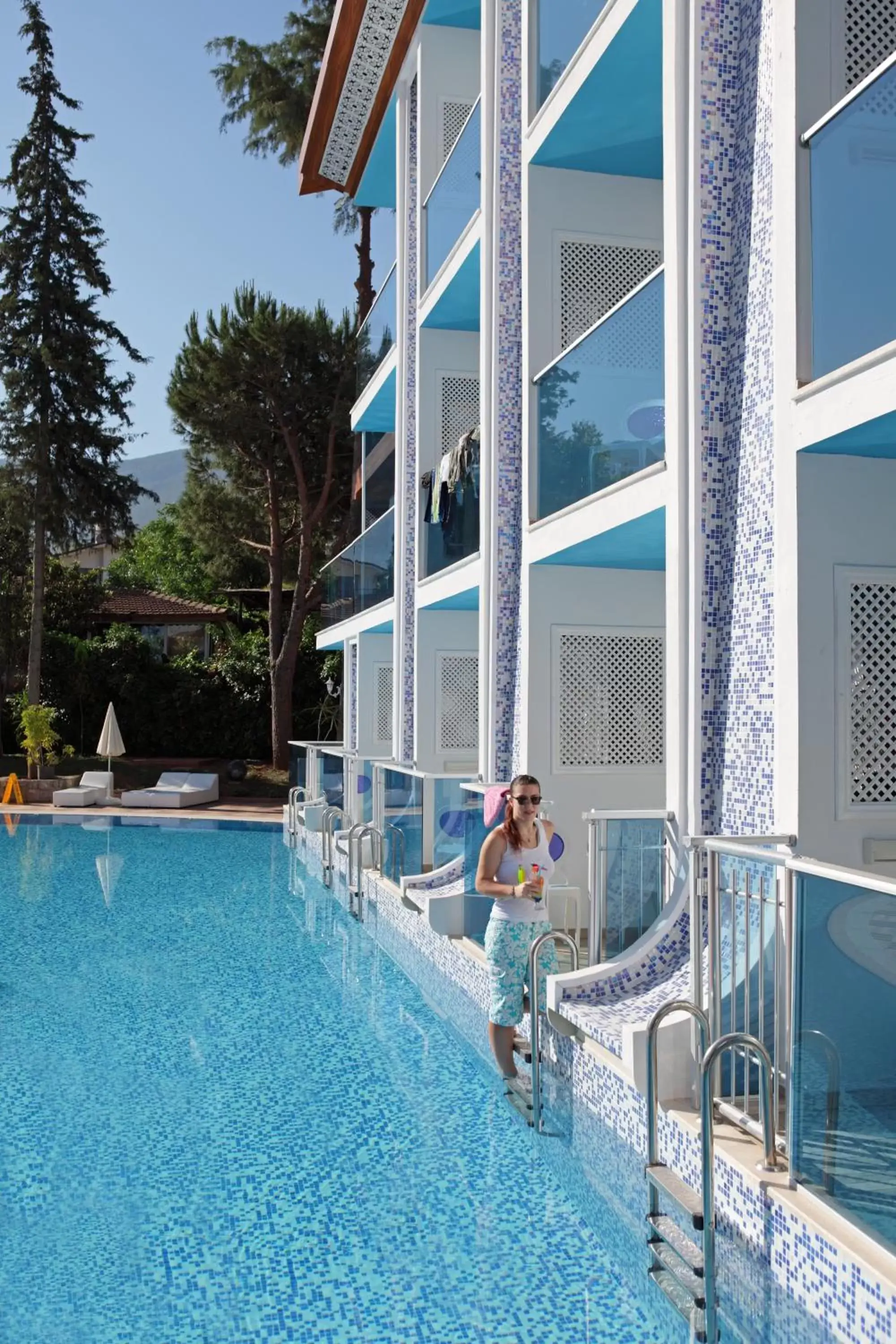 Balcony/Terrace, Swimming Pool in Ocean Blue High Class Hotel & SPA