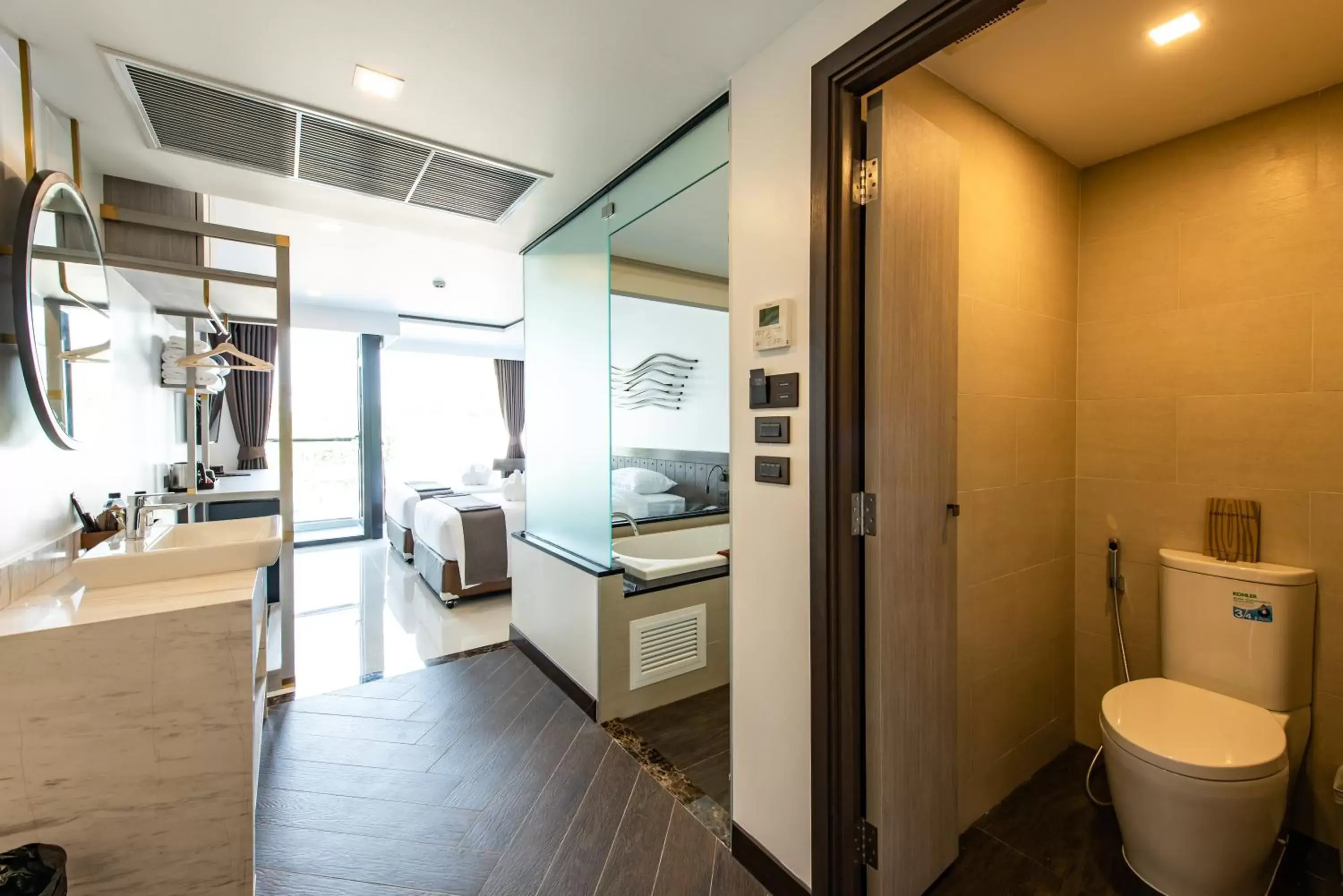 Bathroom in Blackwoods Hotel Pattaya - SHA Extra Plus Bathroom in Blackwoods Hotel Pattaya - SHA Extra Plus