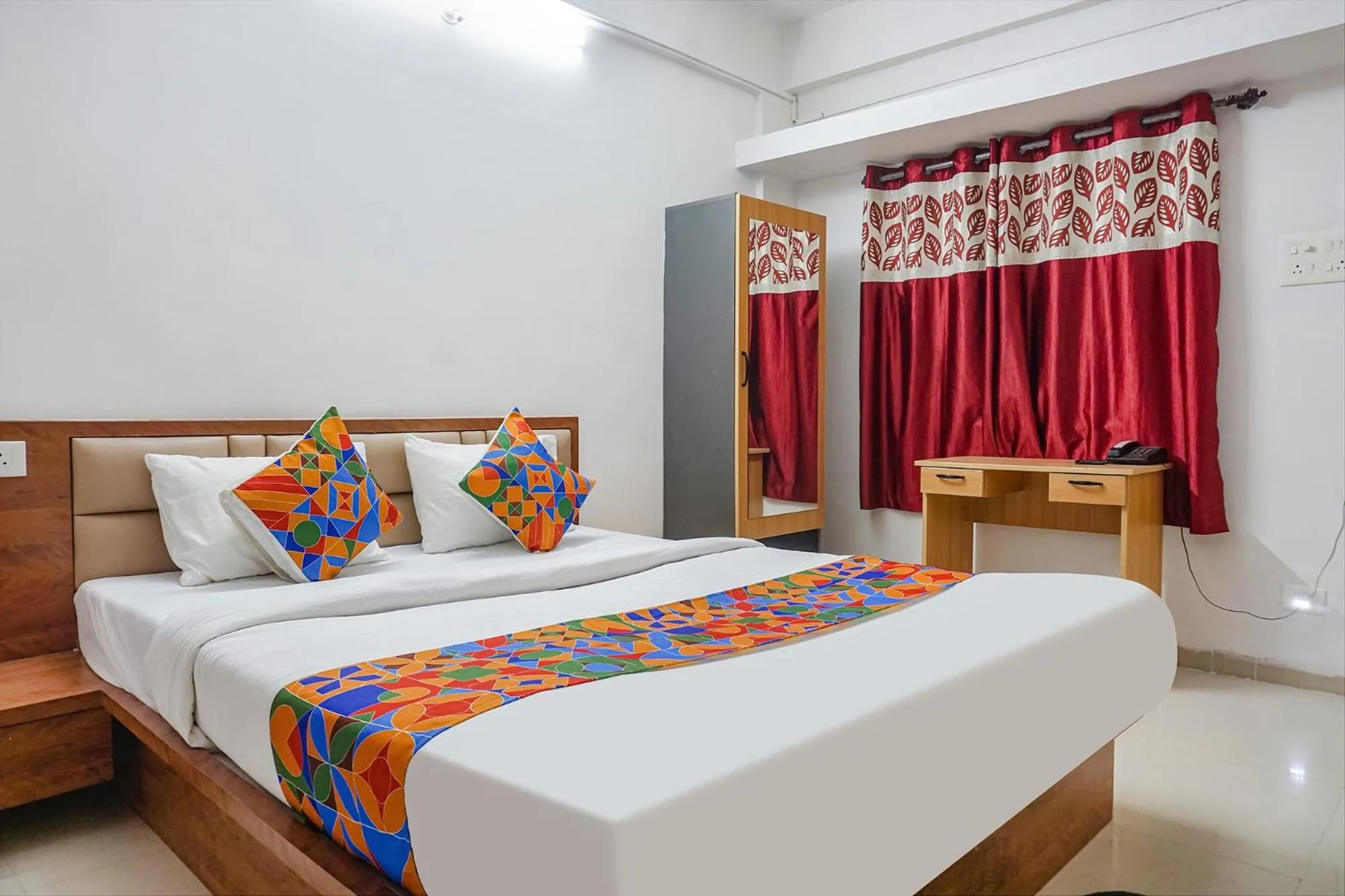 Bed in FabHotel Lake View - Chinmaya Vitthal Mandir
