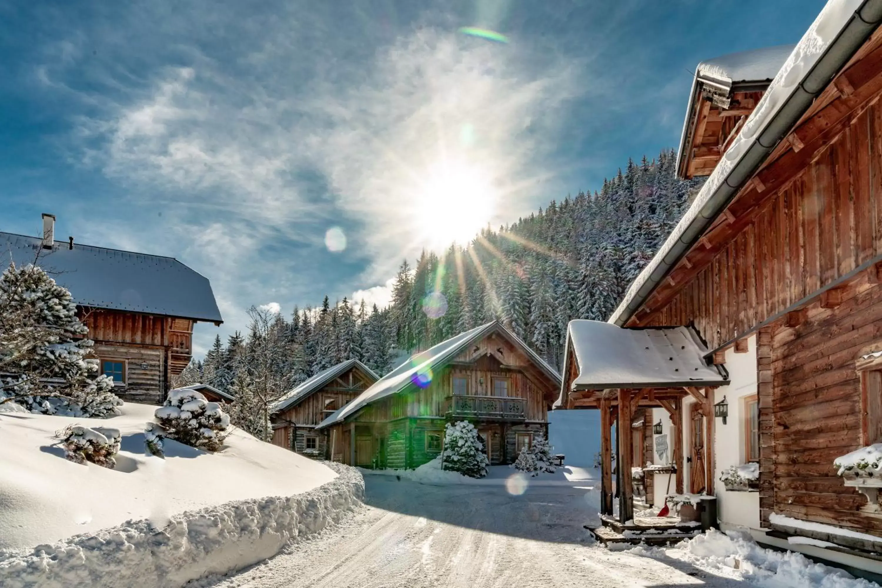 Property building, Winter in Almwelt Austria