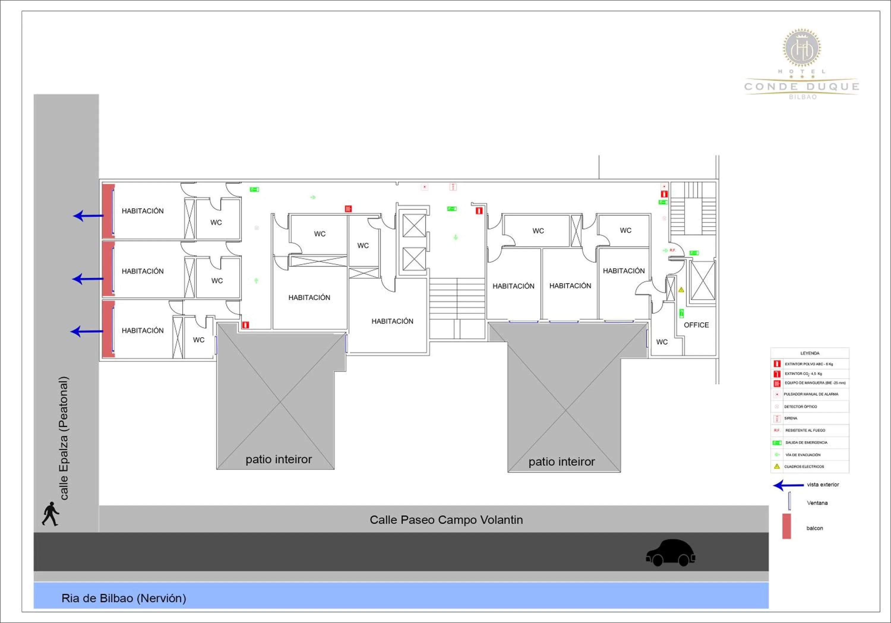 Floor plan in Hotel Conde Duque Bilbao