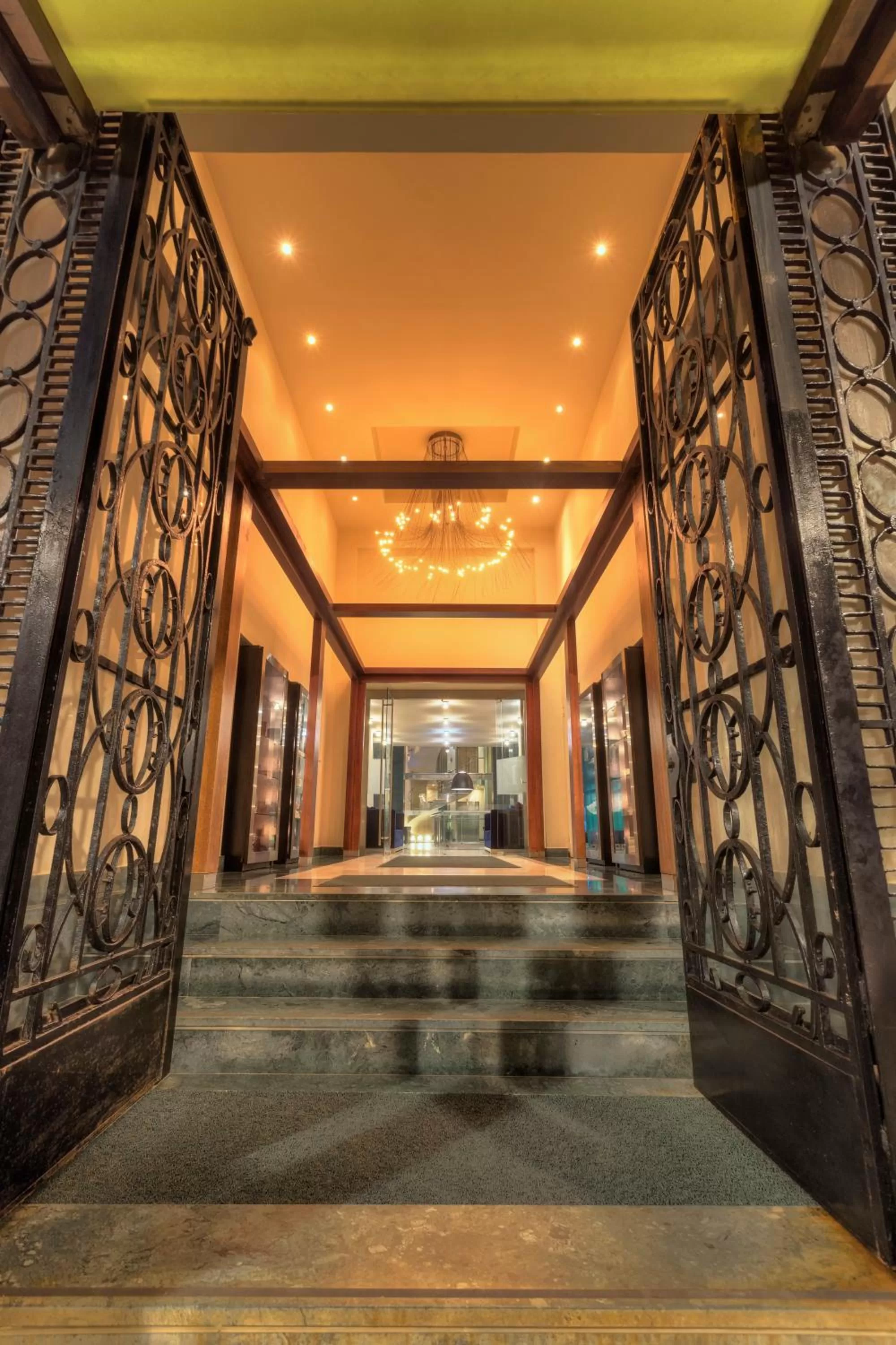 Facade/entrance in GDM Megaron, Historical Monument Hotel