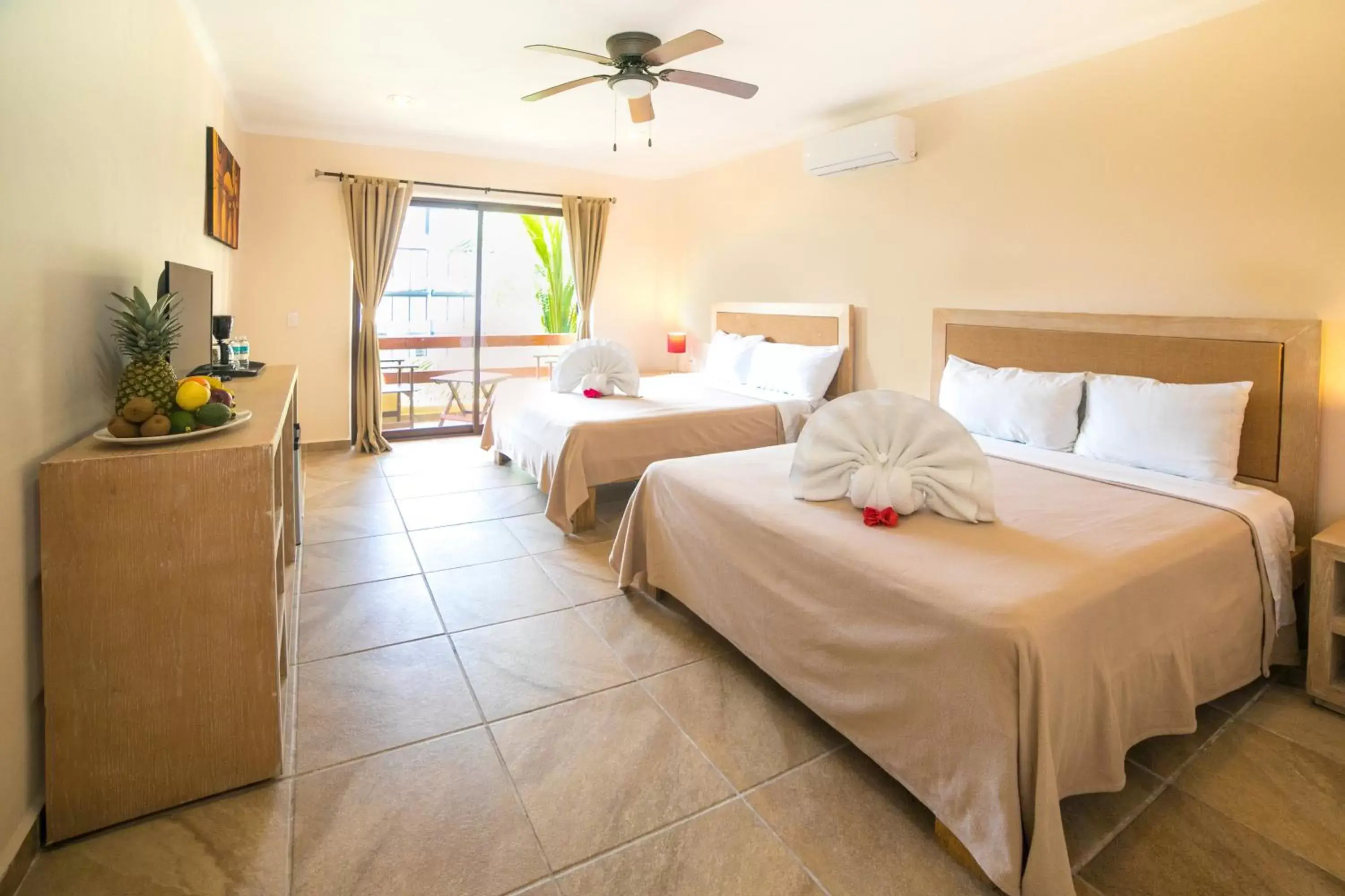 Balcony/Terrace, Bed in Hotel Riviera Caribe Maya Balcony/Terrace, Bed in Hotel Riviera Caribe Maya