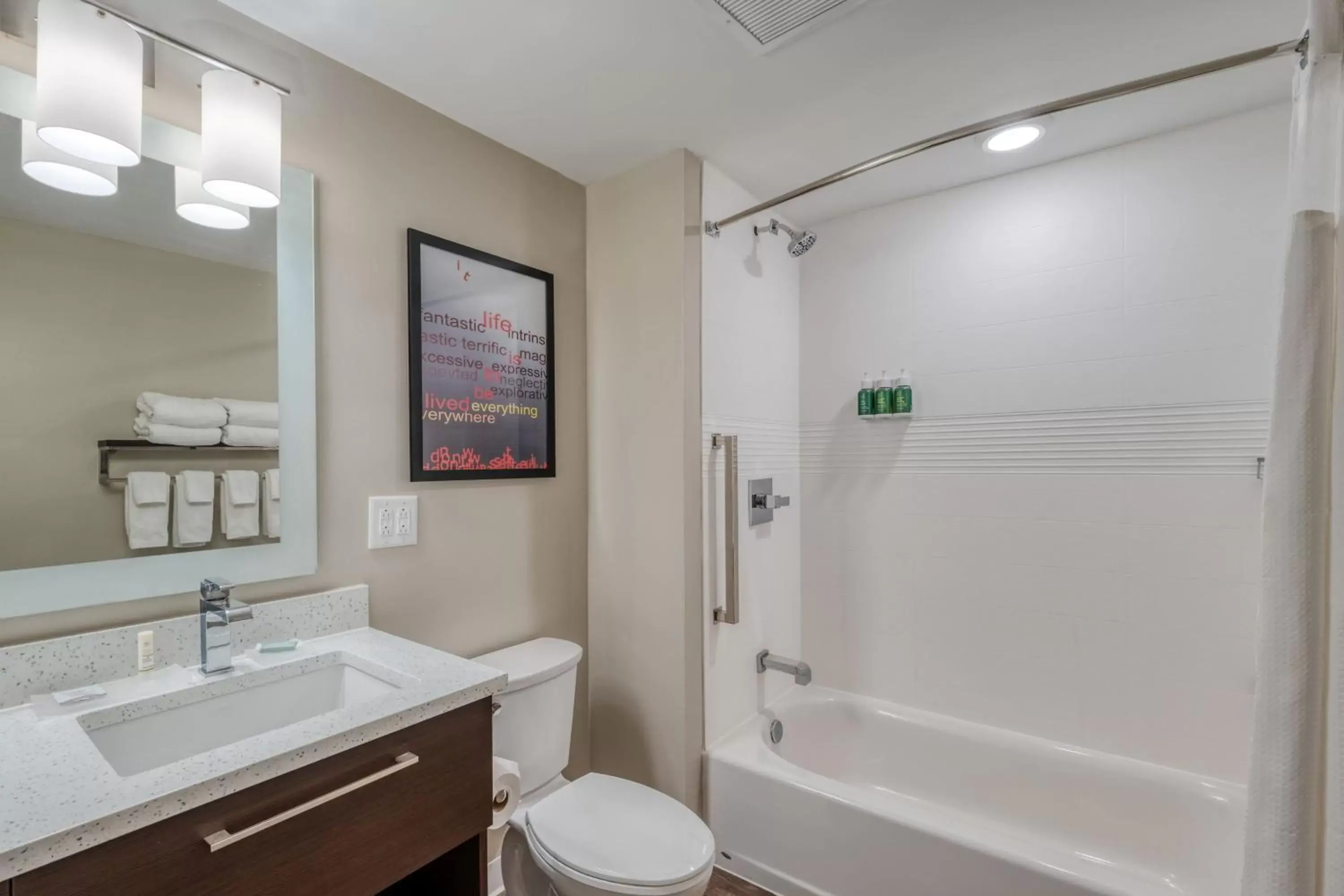 Bathroom in TownePlace Suites by Marriott Indianapolis Airport