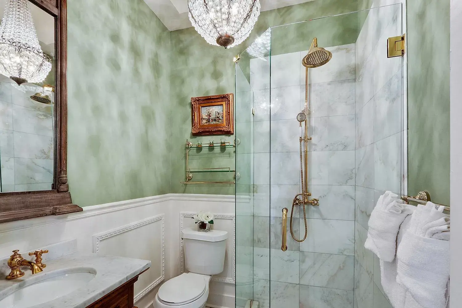 Shower, Bathroom in French Quarter Mansion