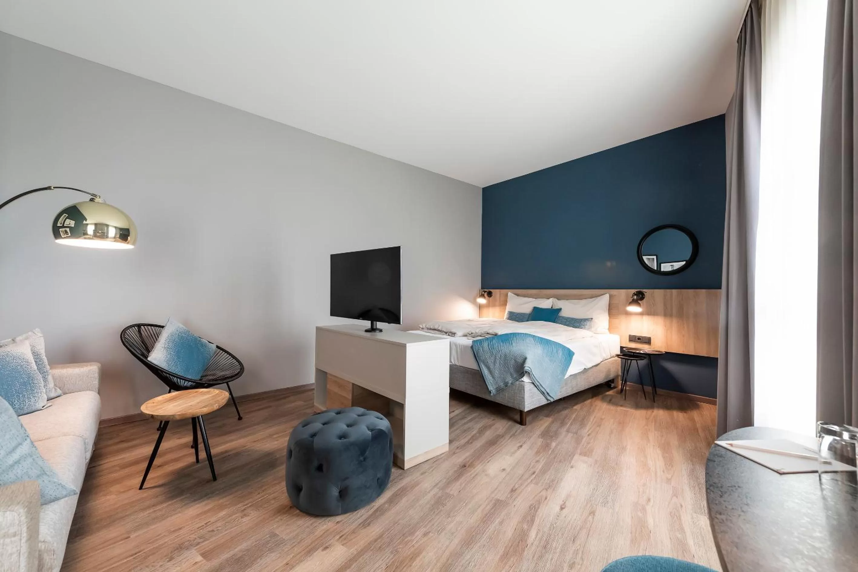 Photo of the whole room, Bed in HARBR. hotel Heilbronn