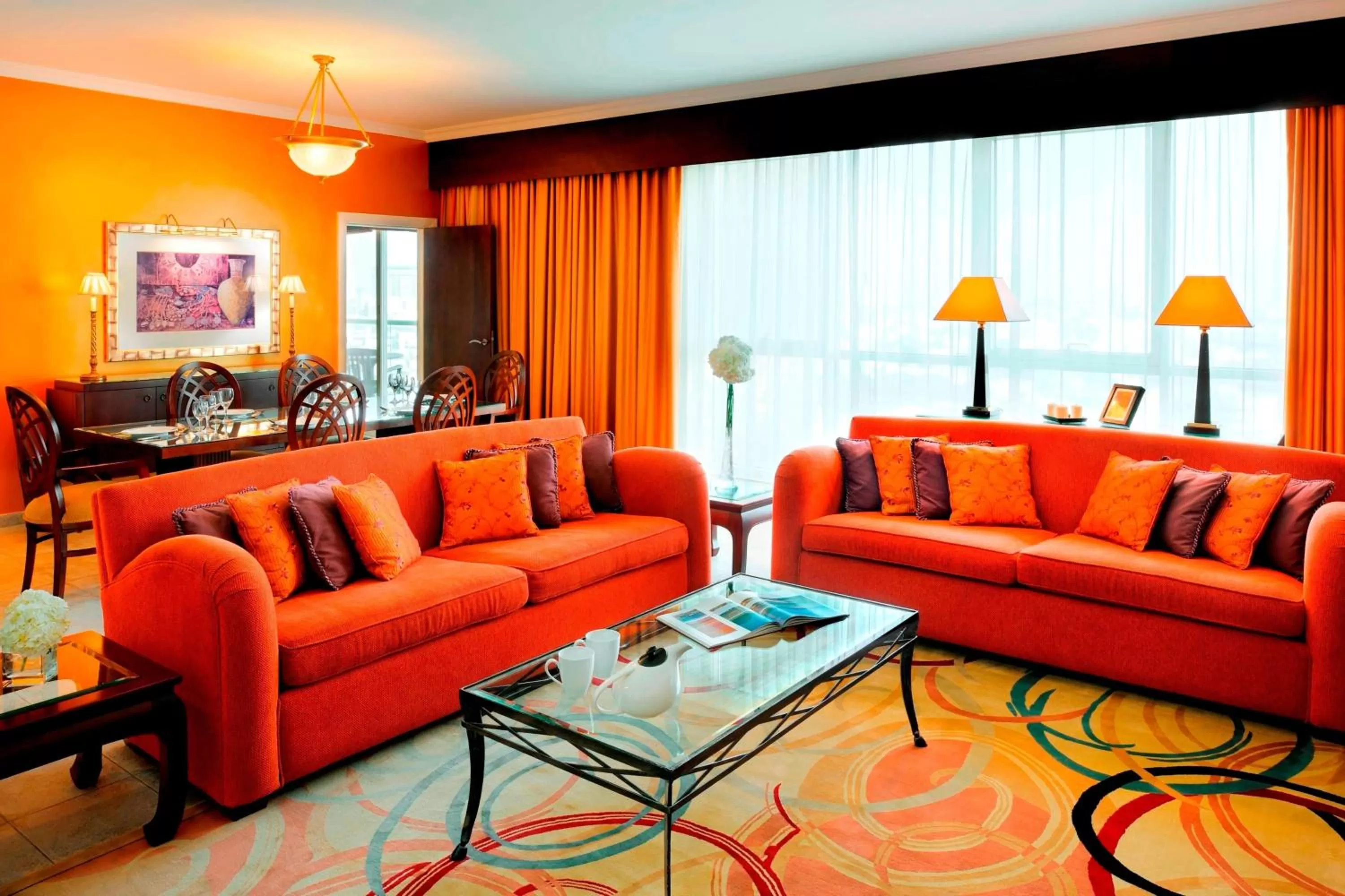Living room in Marriott Executive Apartments Dubai Creek