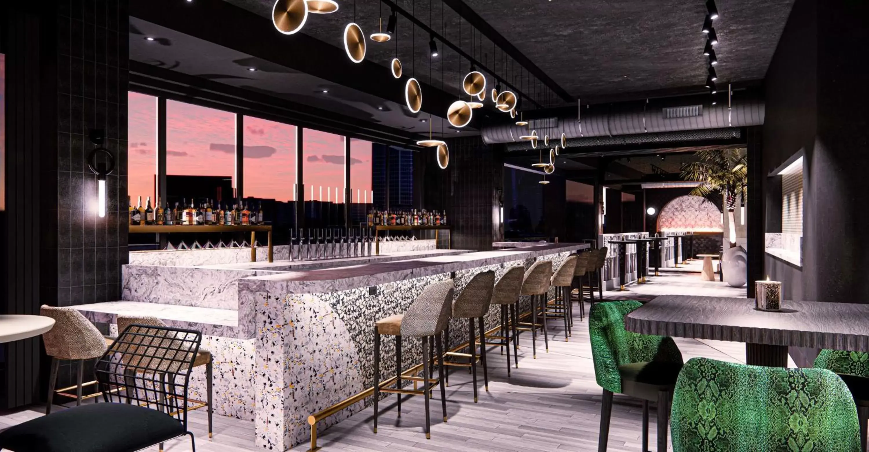 Lounge or bar, Restaurant/Places to Eat in The Godfrey Detroit, Curio Collection By Hilton