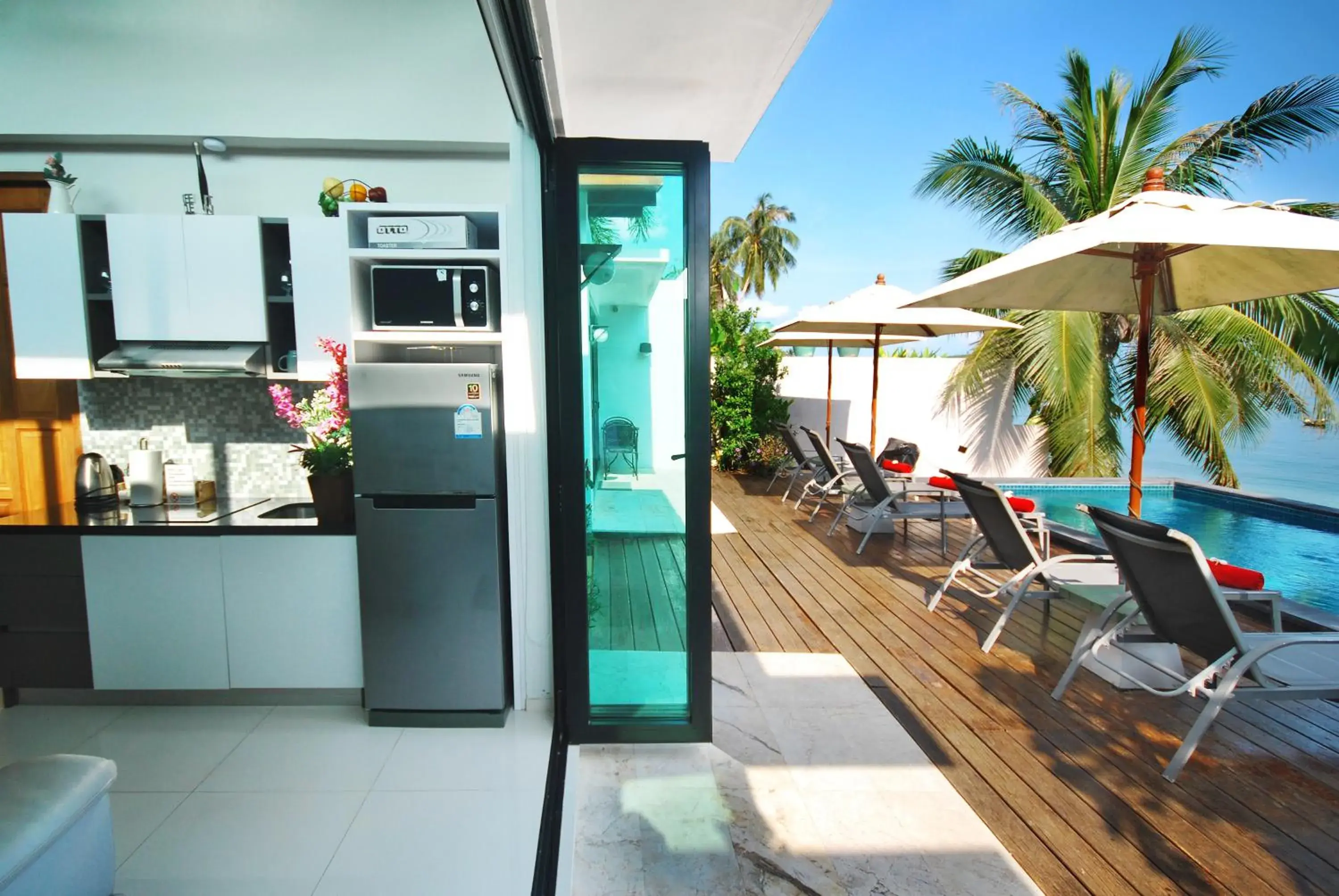 Balcony/Terrace, Kitchen/Kitchenette in Villa Labaron