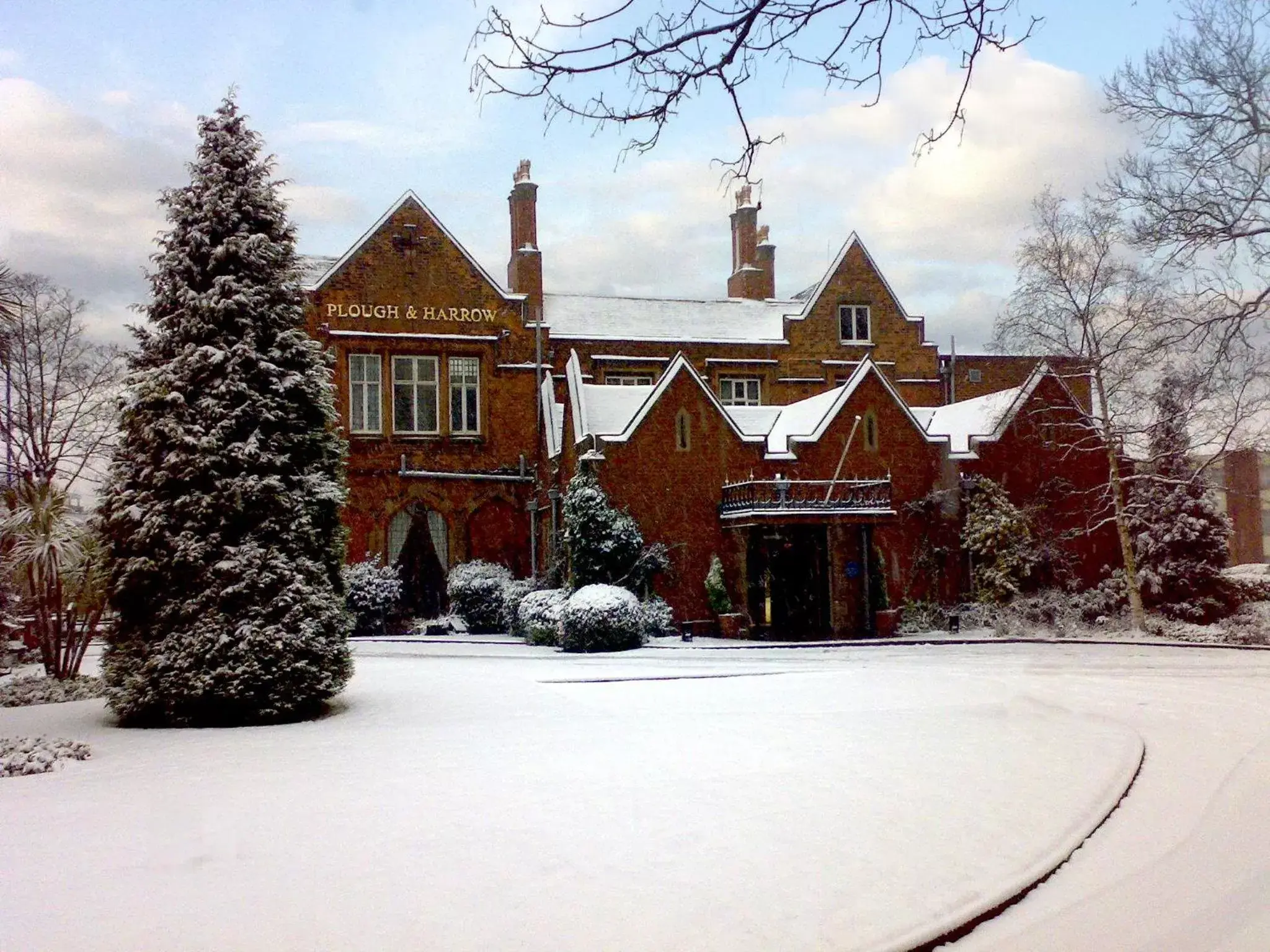 Facade/entrance, Winter in Best Western Plough and Harrow Hotel