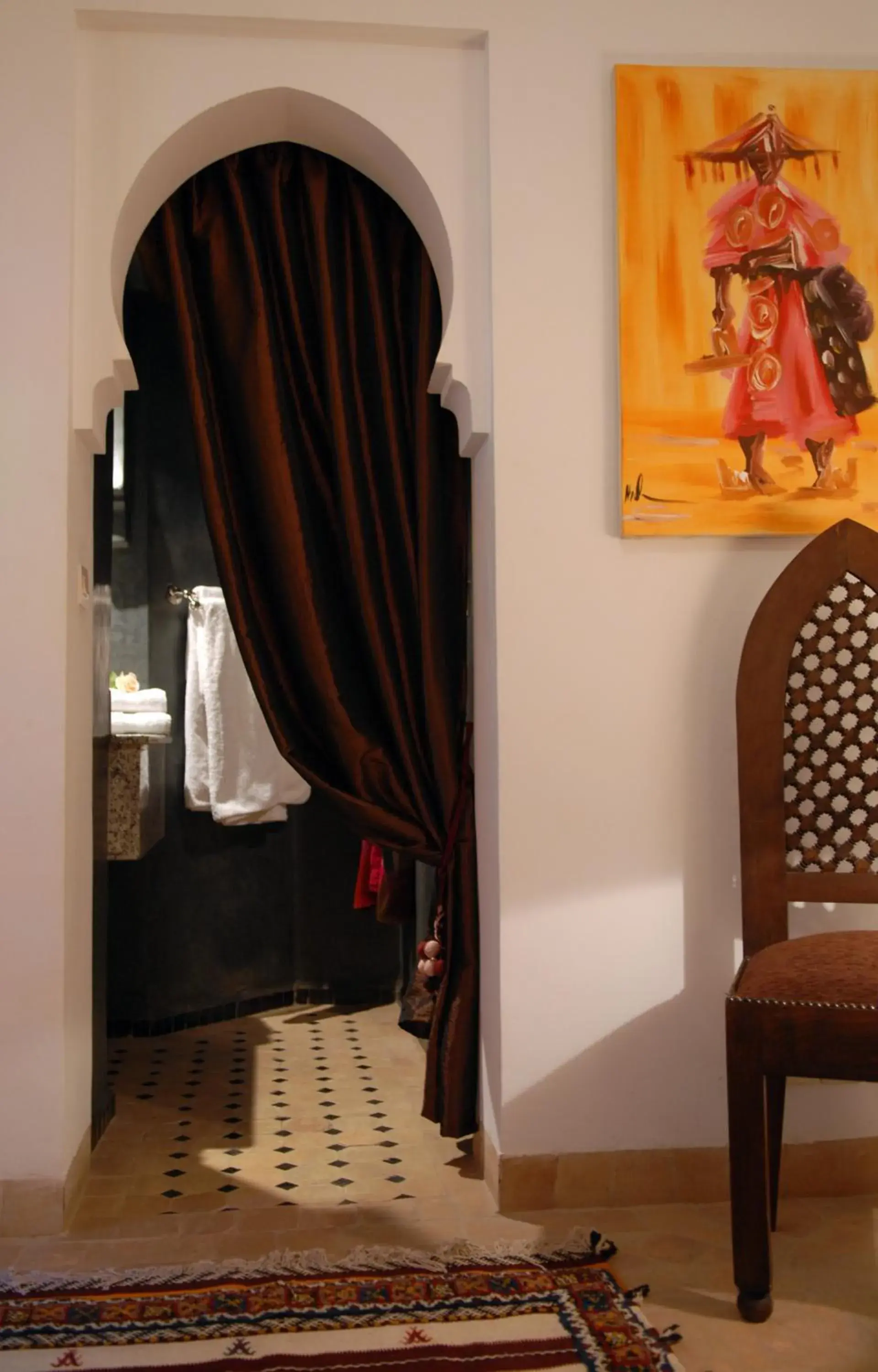 Decorative detail, Bed in Riad Aubrac