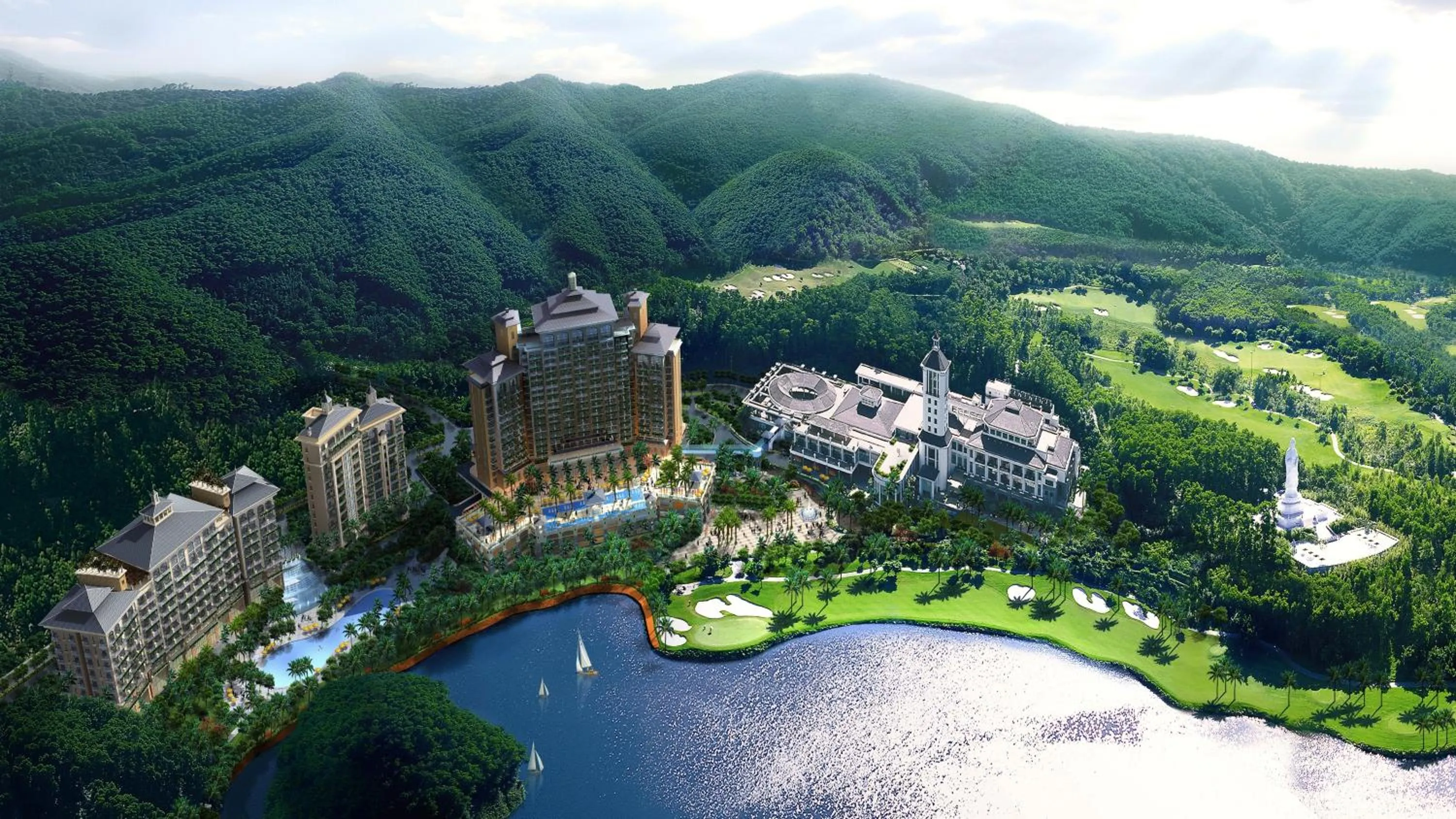 Bird's eye view in Mission Hills Hotel Resorts Dongguan