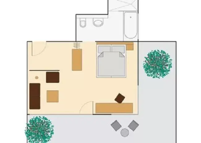 Photo of the whole room, Floor Plan in Hotel Artos Interlaken