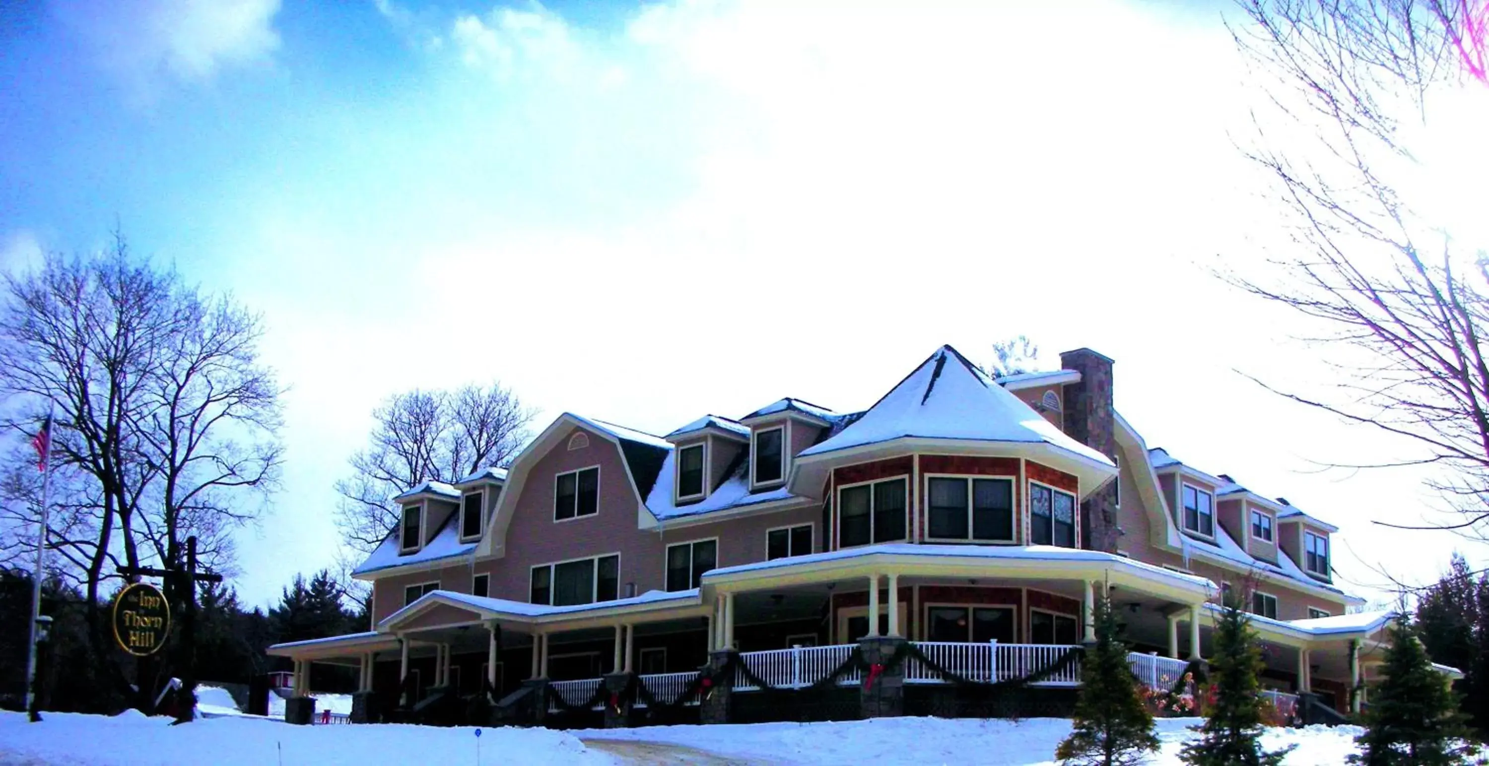 Facade/entrance, Winter in The Inn at Thorn Hill