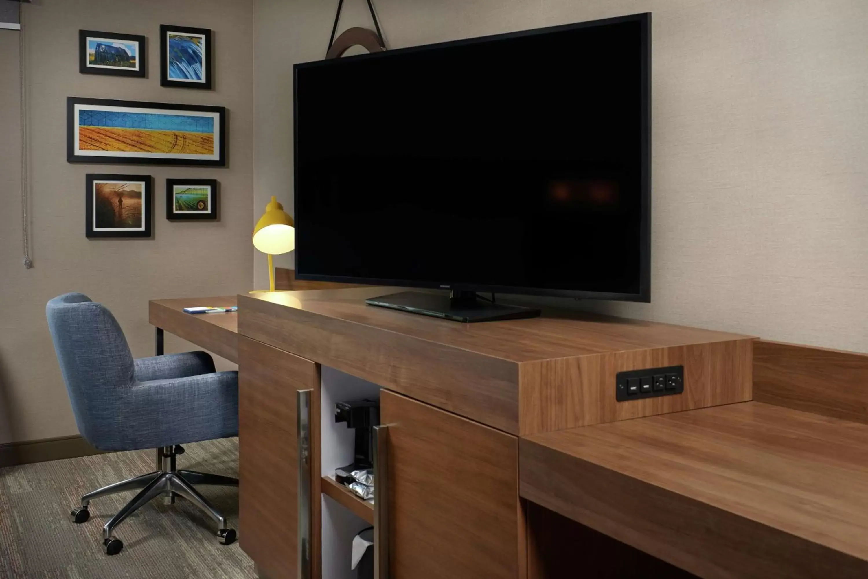 Bedroom, TV/Entertainment Center in Hampton Inn Burley