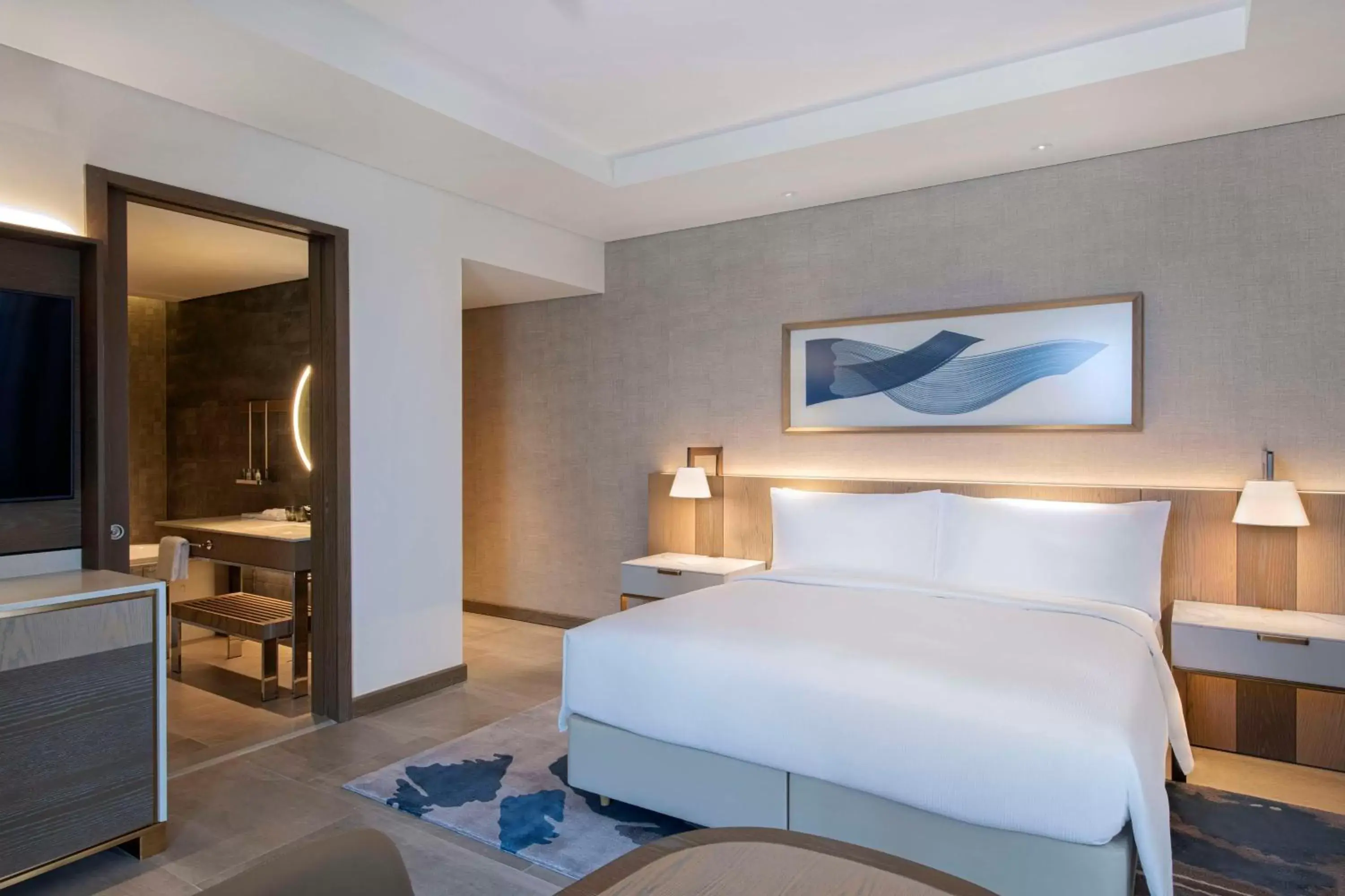 Bed in Hilton Abu Dhabi Yas Island